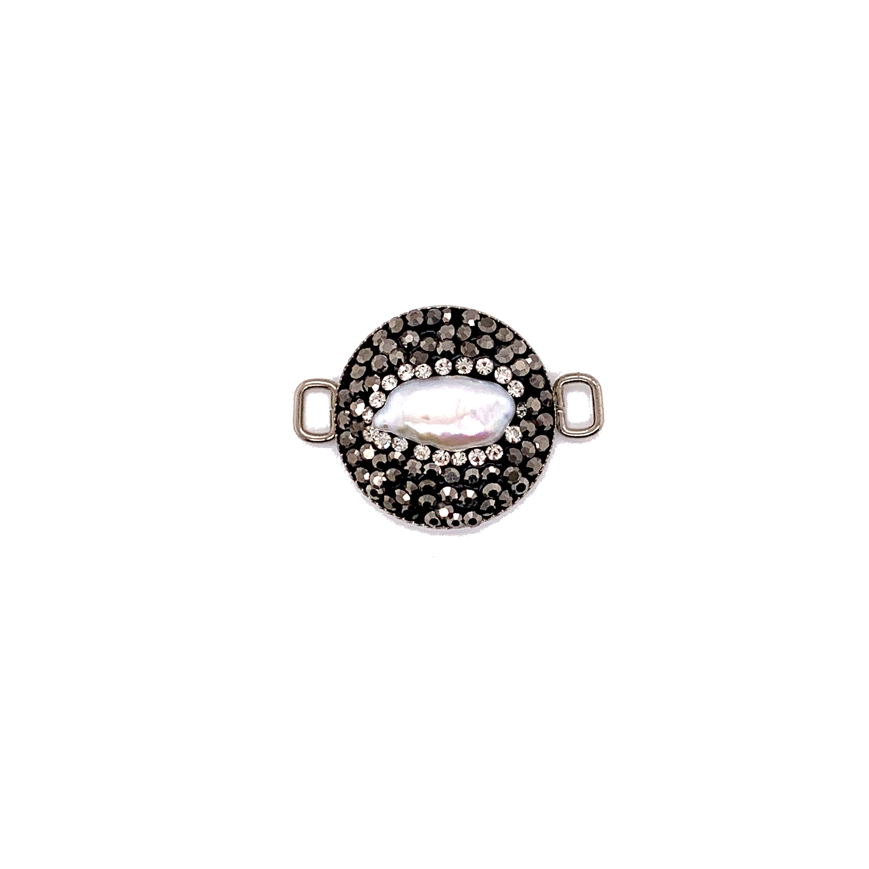 Pearl Connector with Pave Crystal