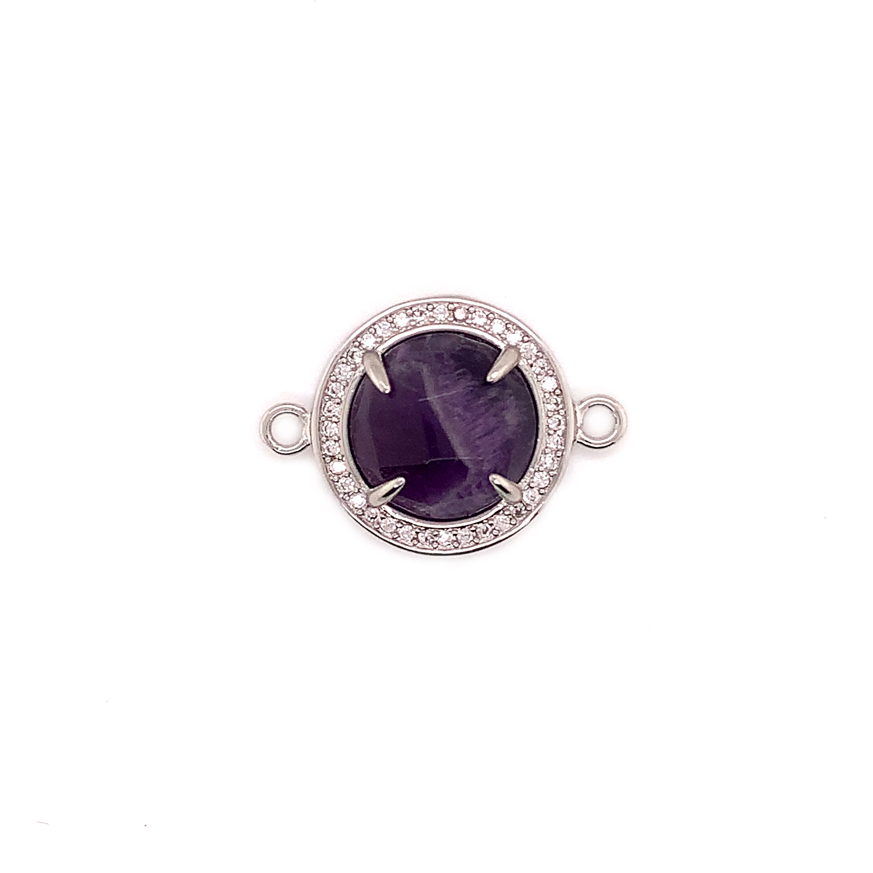 Amethyst Stone Connector With Crystal
