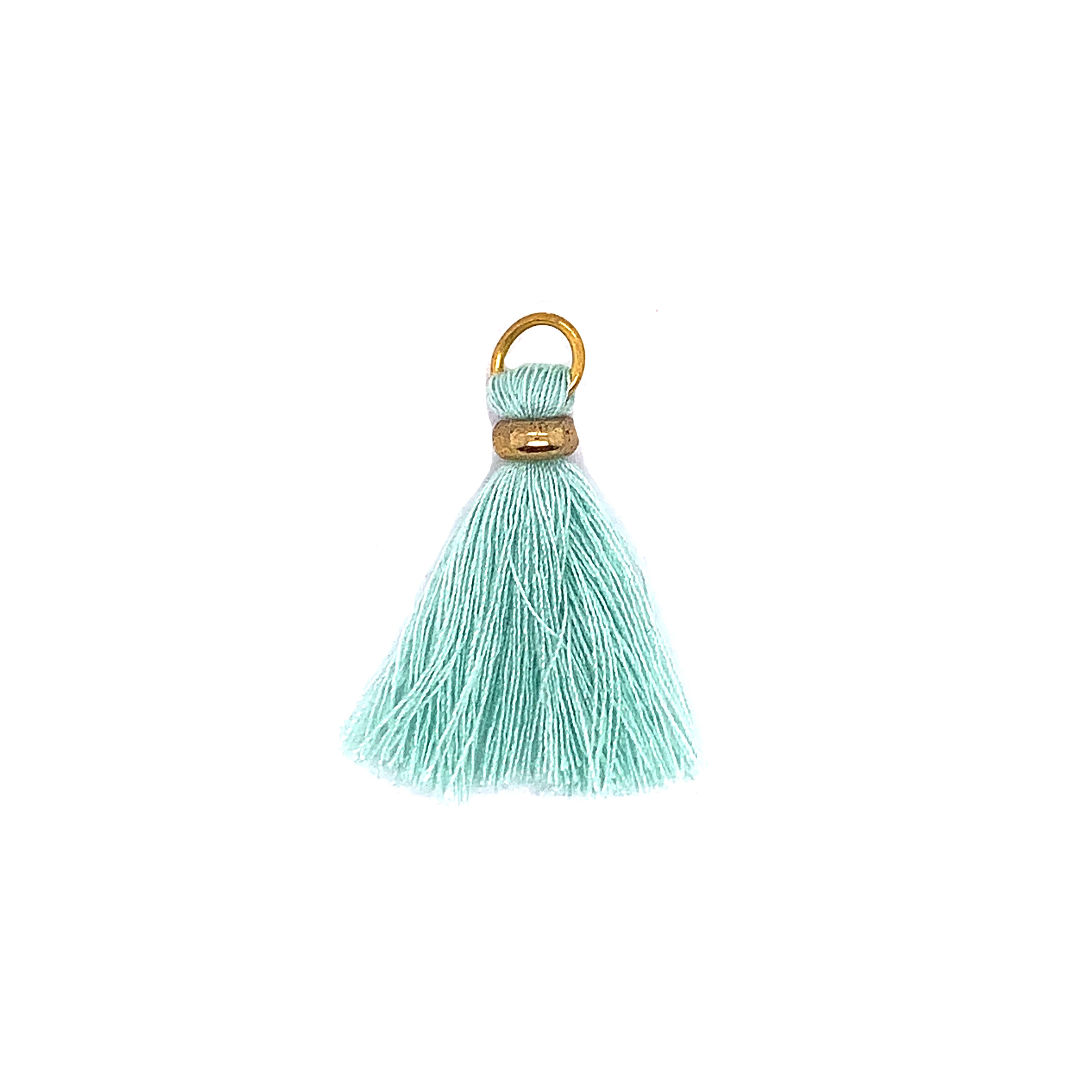 Mint Green Tassel with Gold Ring & Gold Jump Ring