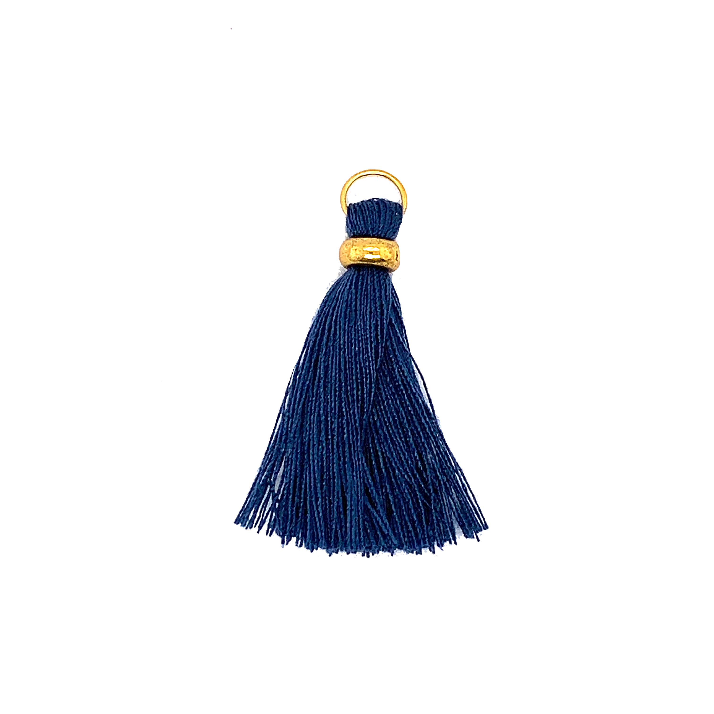 Navy Tassel with Gold Ring & Gold Jump Ring