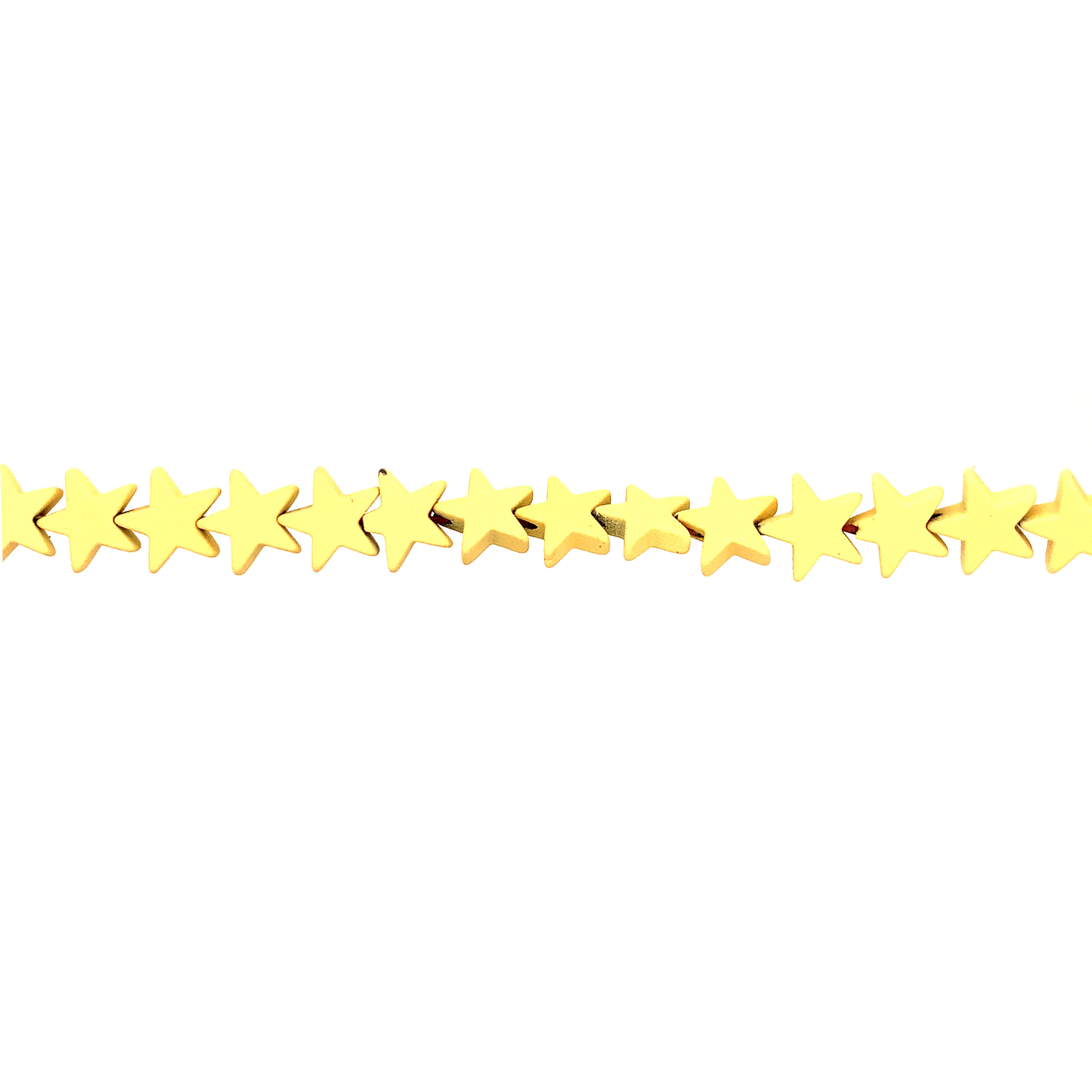 8mm Pastel Yellow Plated Star Hematite Beads