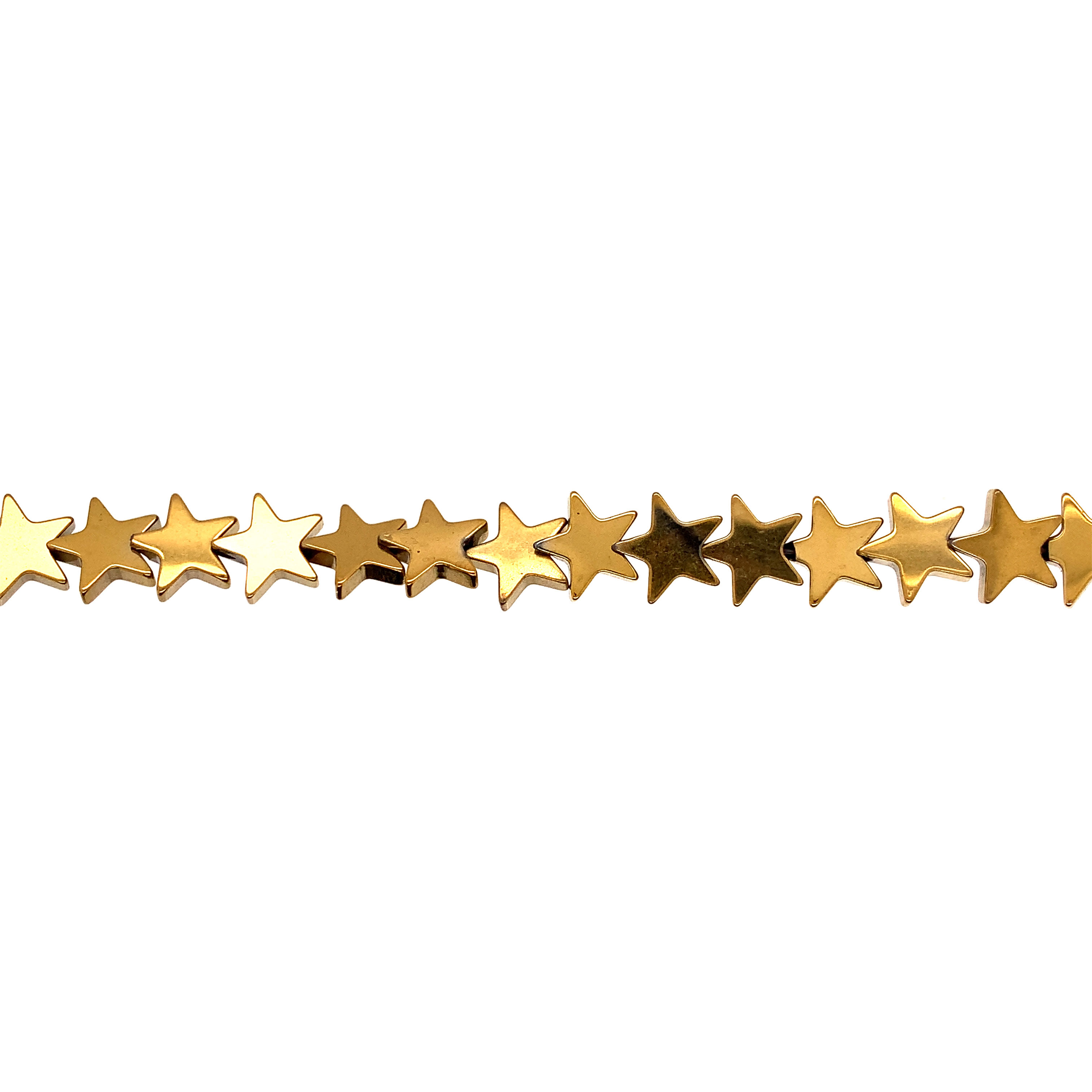 8mm Gold Star Hematite Bead