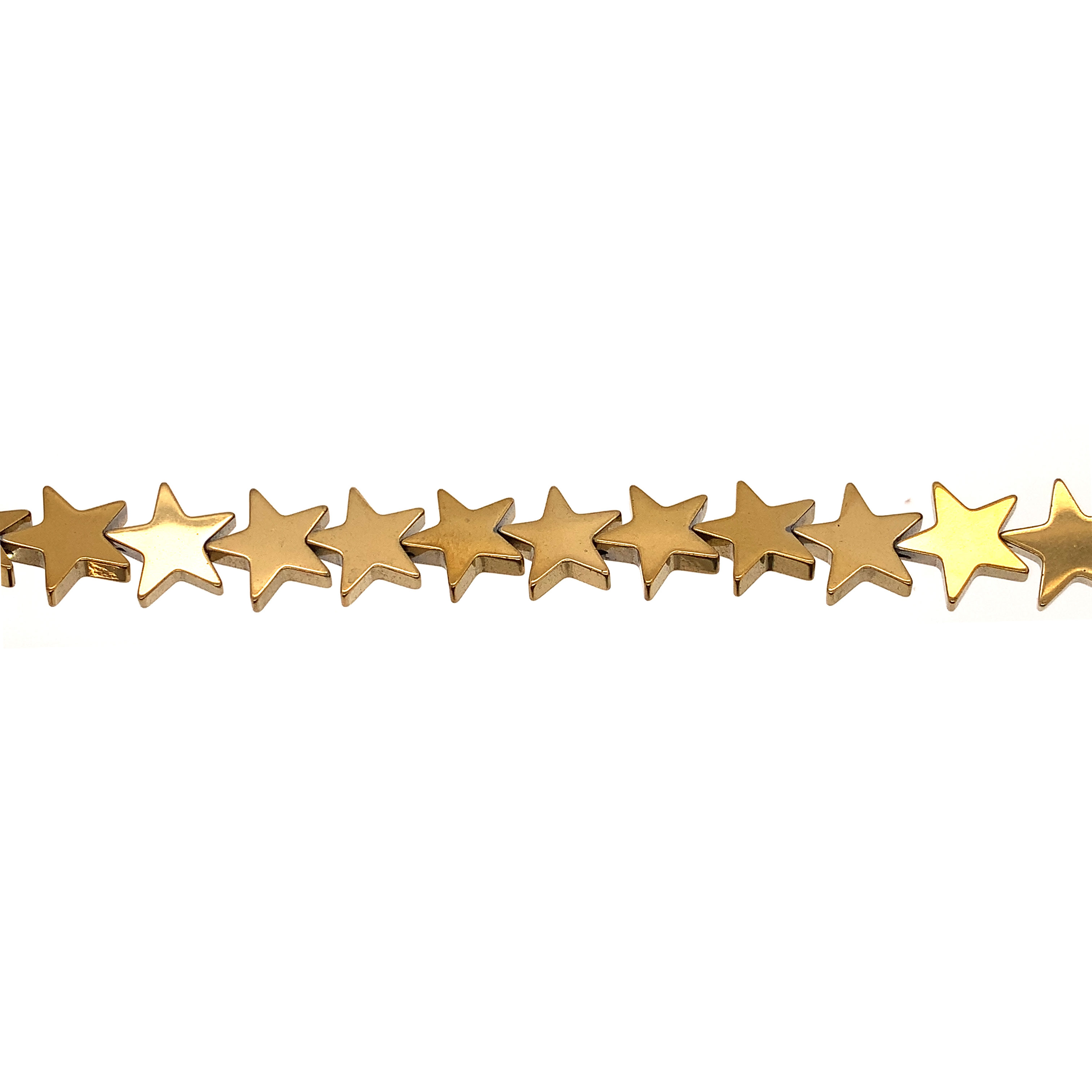 10mm Gold Star Hematite Beads