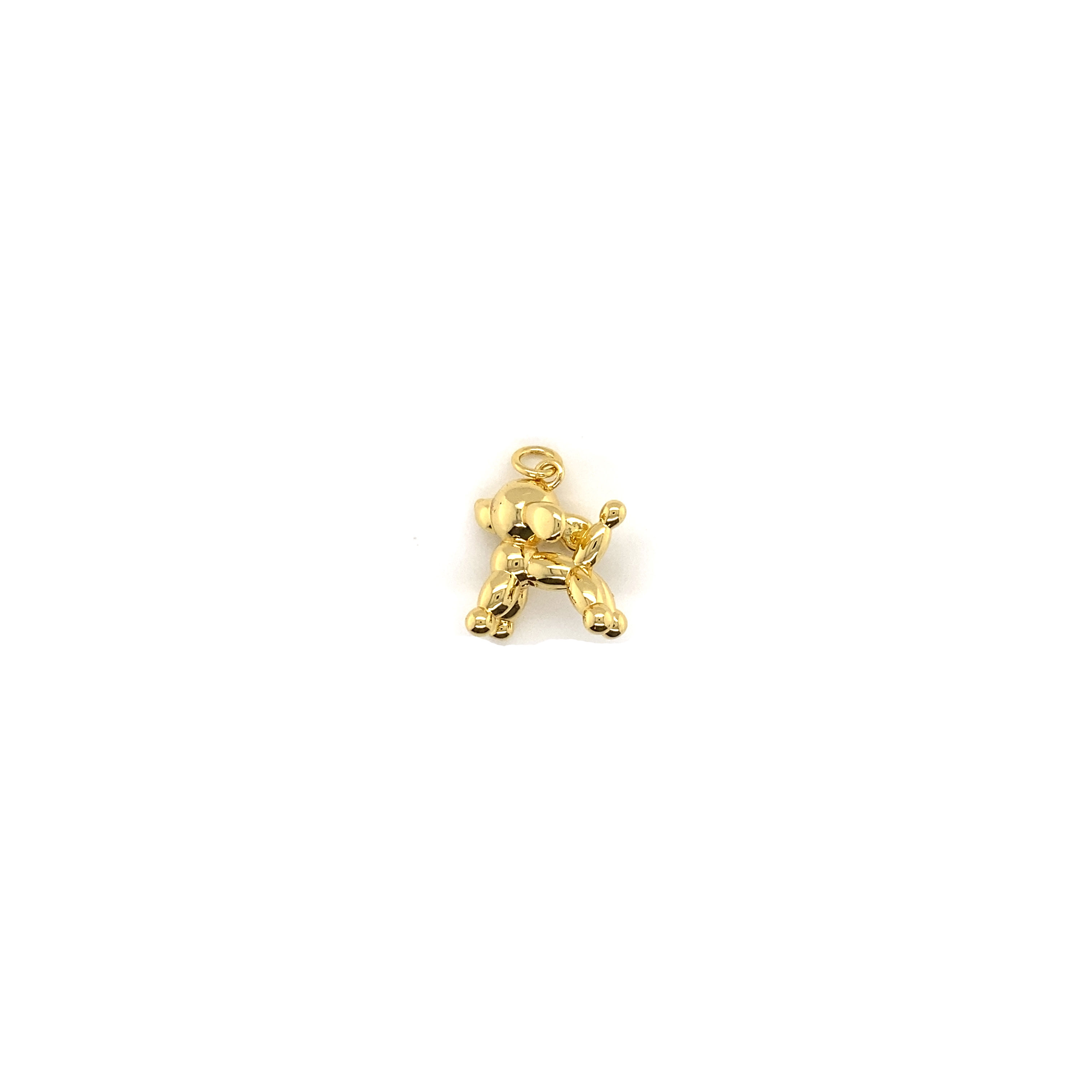 3D Poodle Charm - Gold Plated