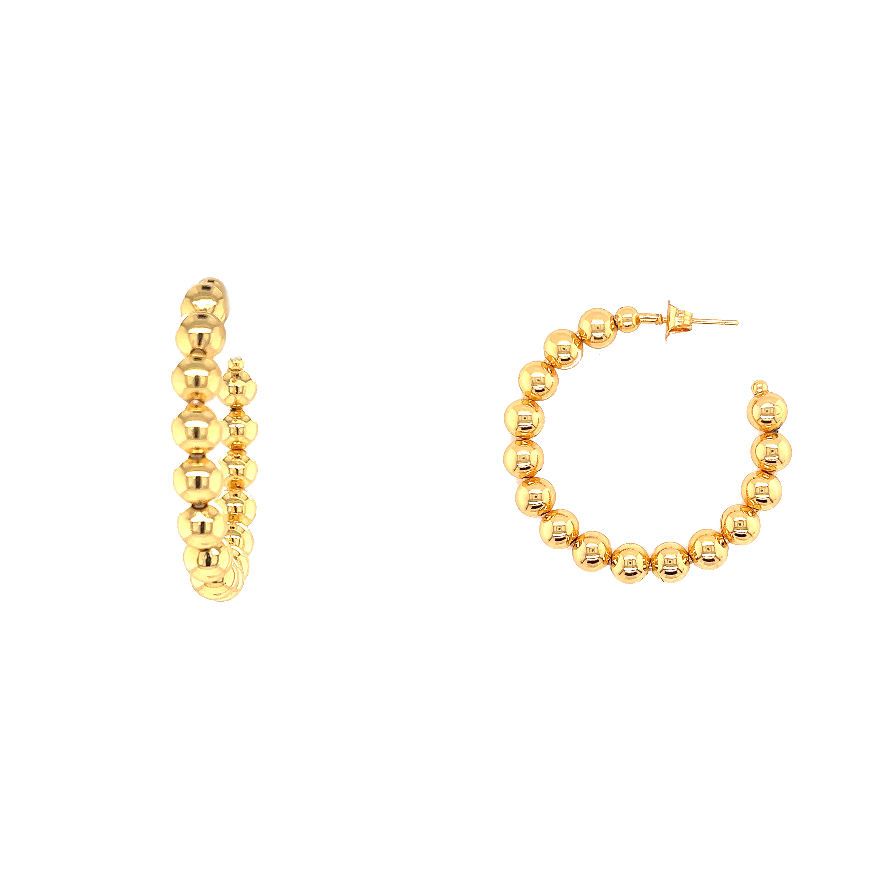 6mm x 40mm Gold Filled Beaded Hoops