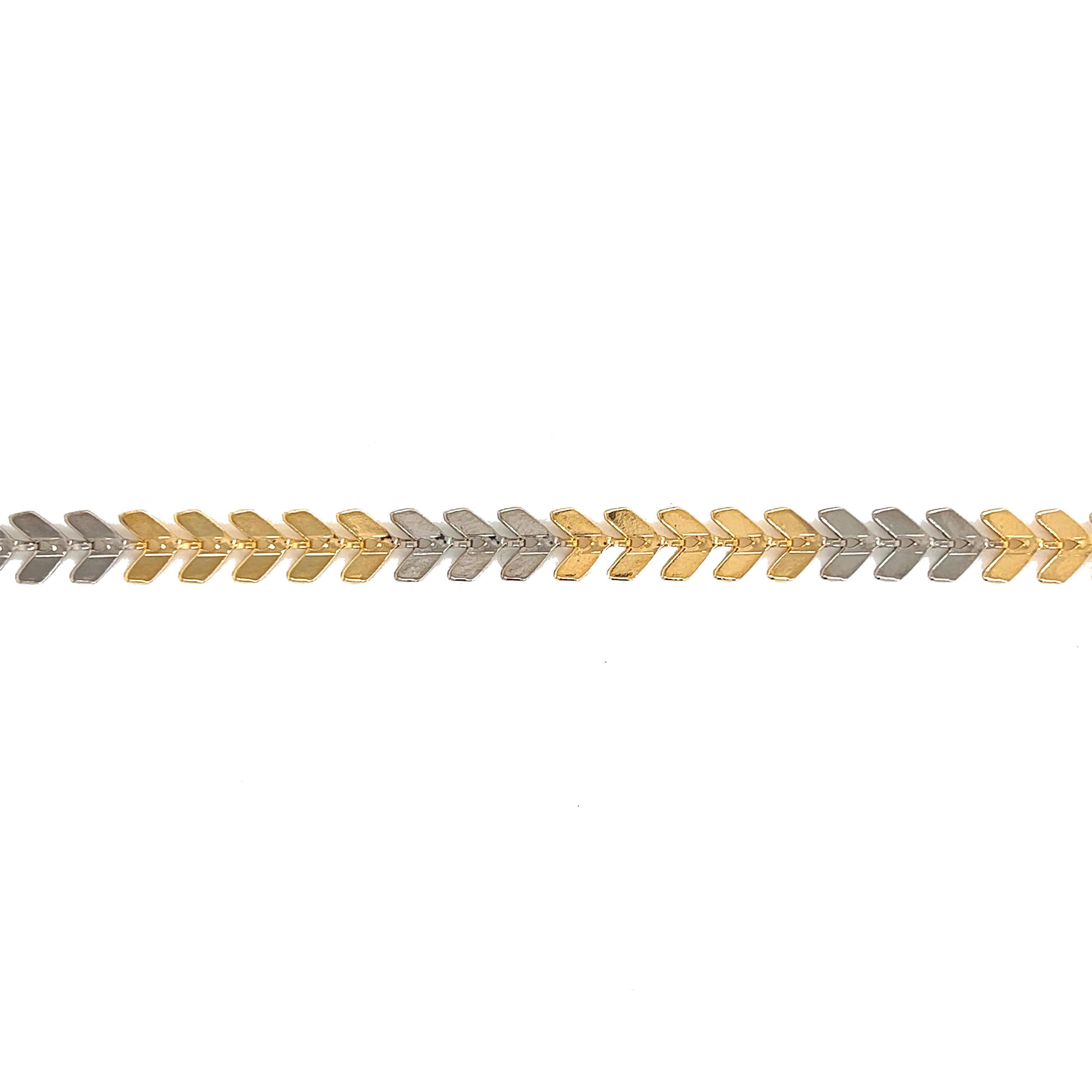 Gold Filled Two Tone Arrow Chain Bracelet