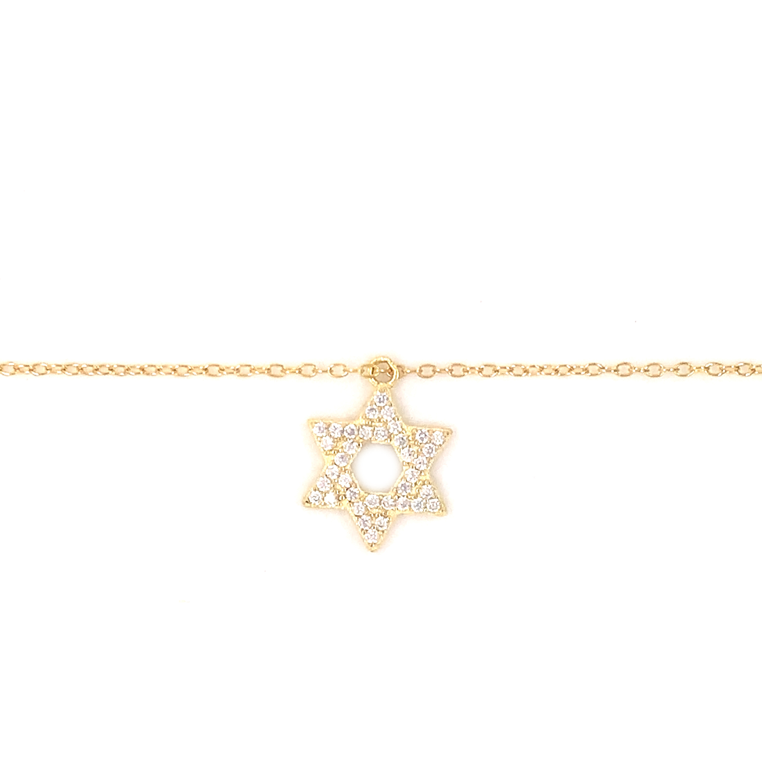CZ Star Of David Necklace - Gold Plated