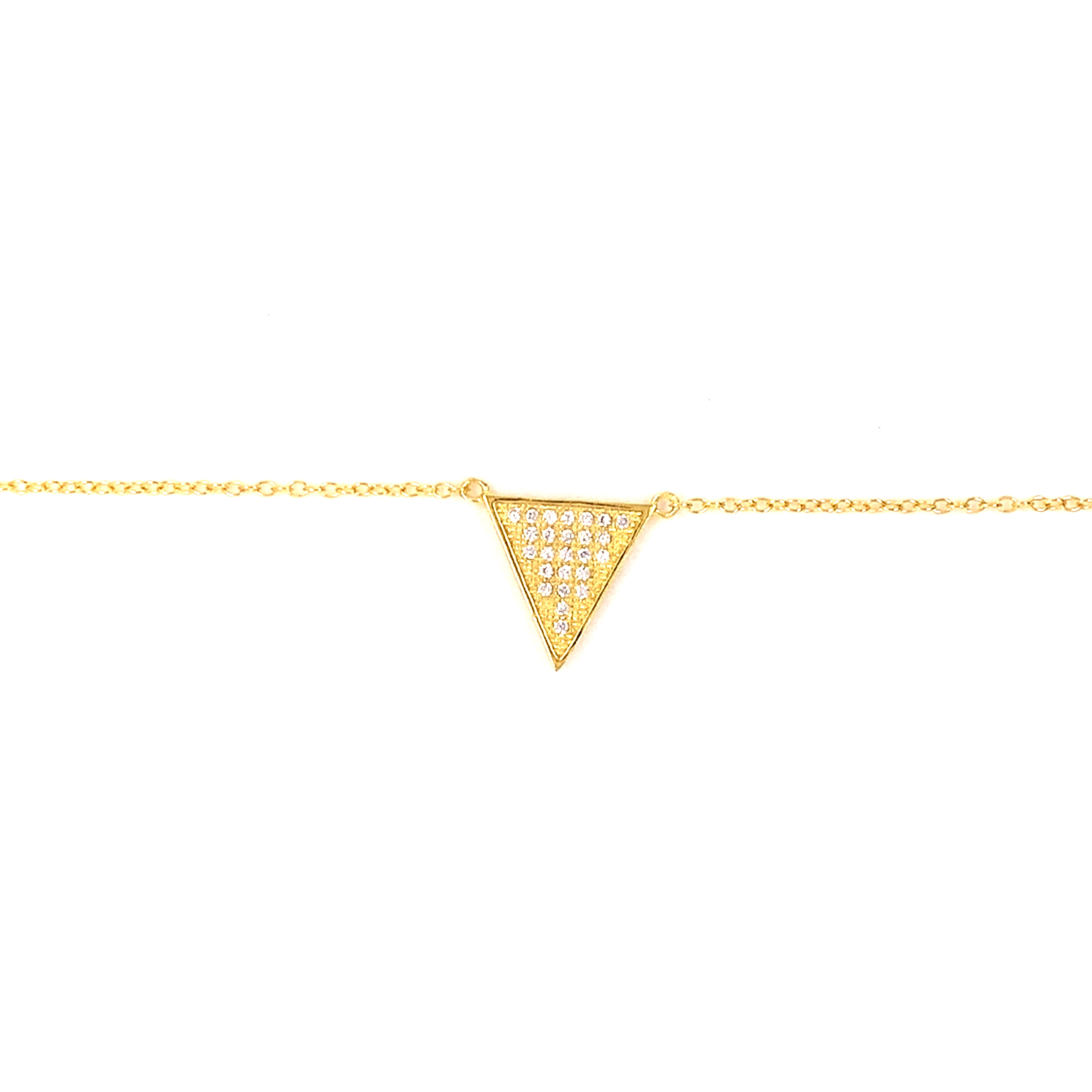 CZ Triangle Necklace - Gold Plated