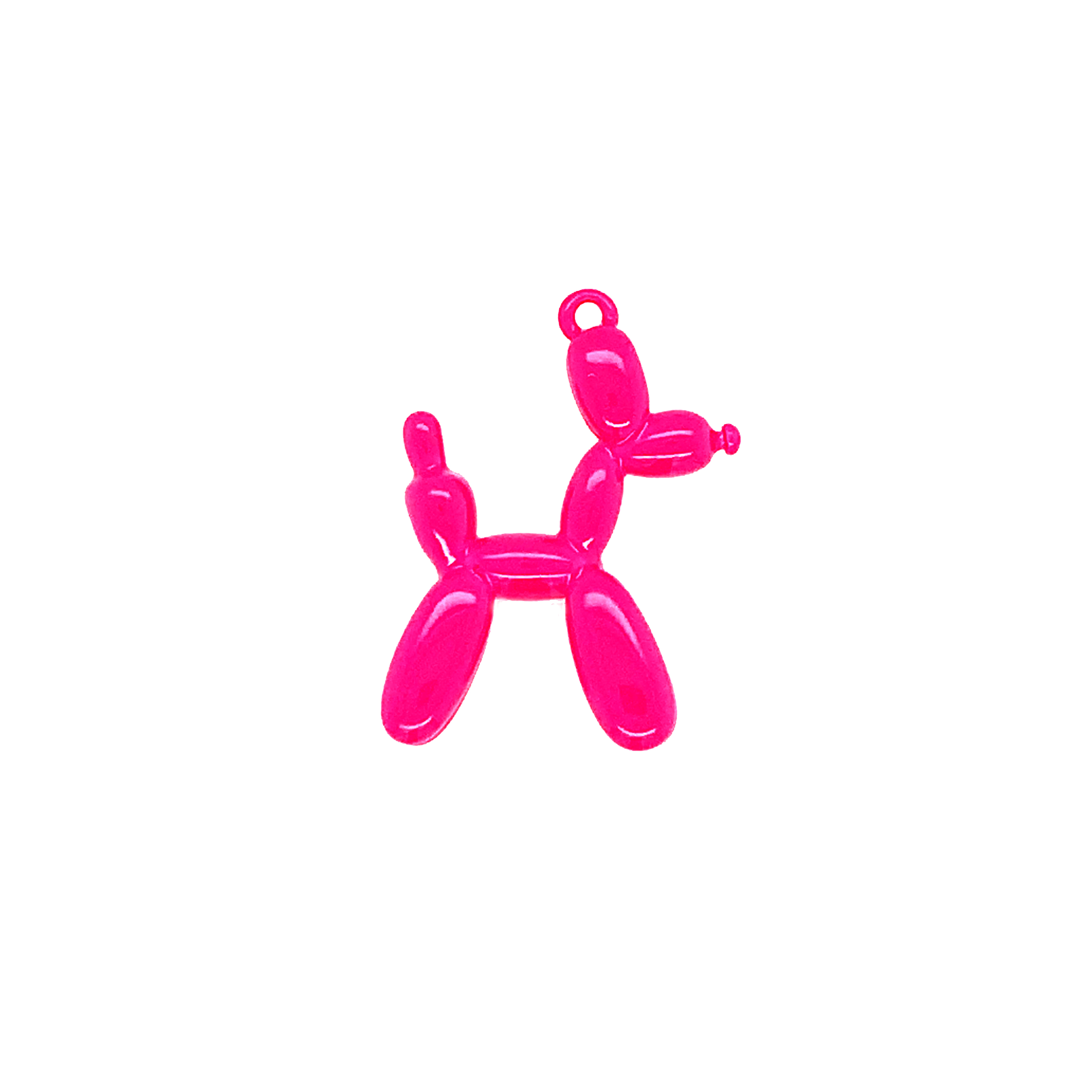 Neon Pink Enamel Dog Charm
