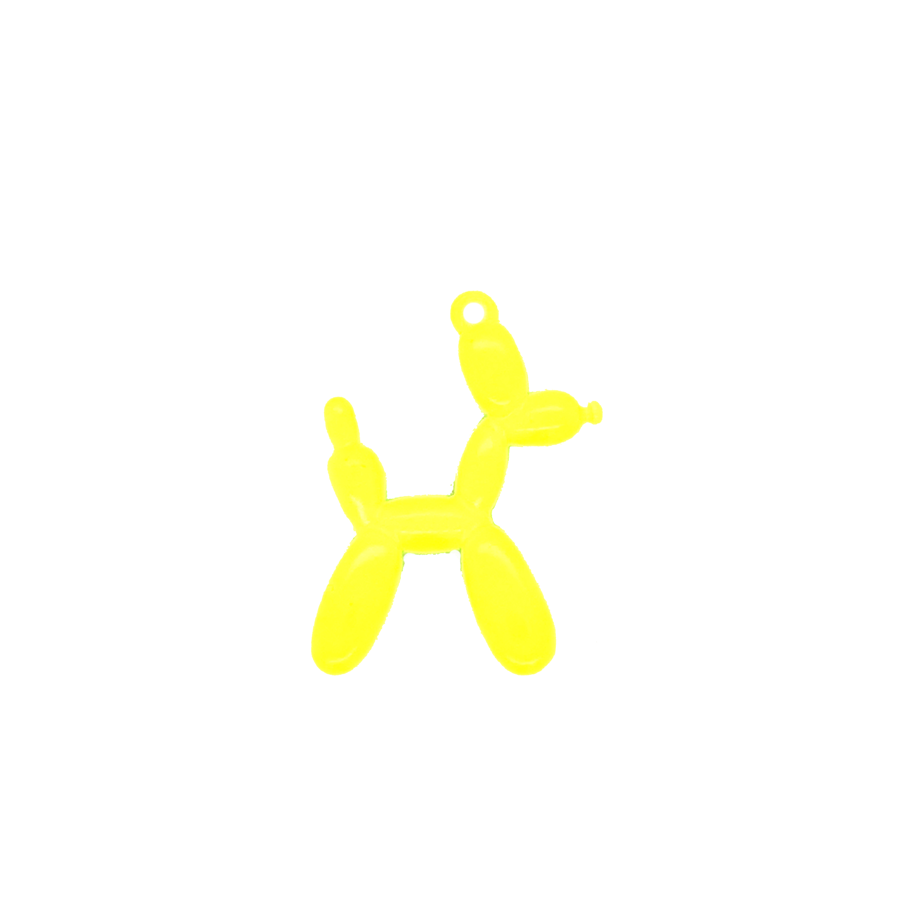 Neon Yellow Enamel Dog Charm