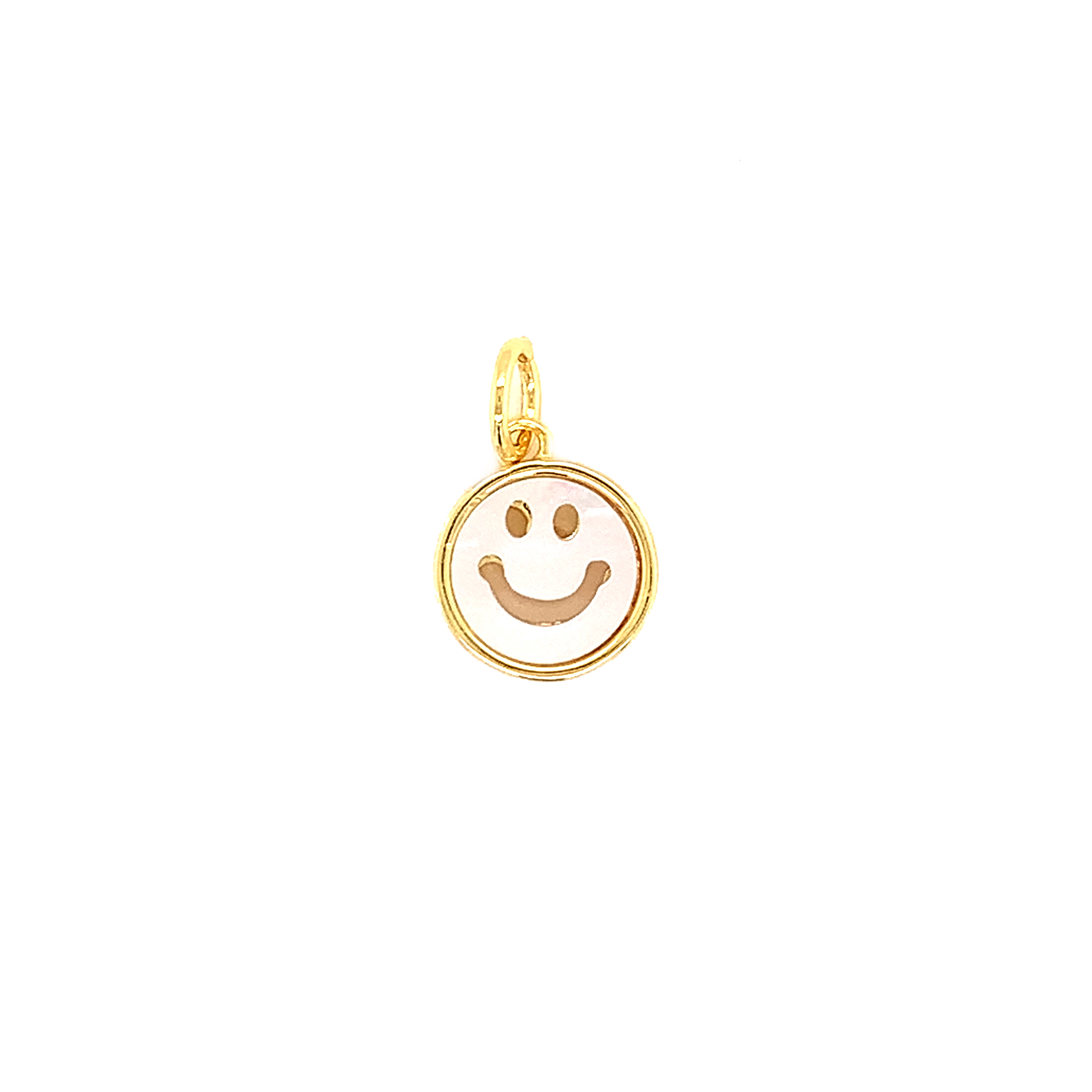 Smiley Shell Pearl Charm - Gold Plated