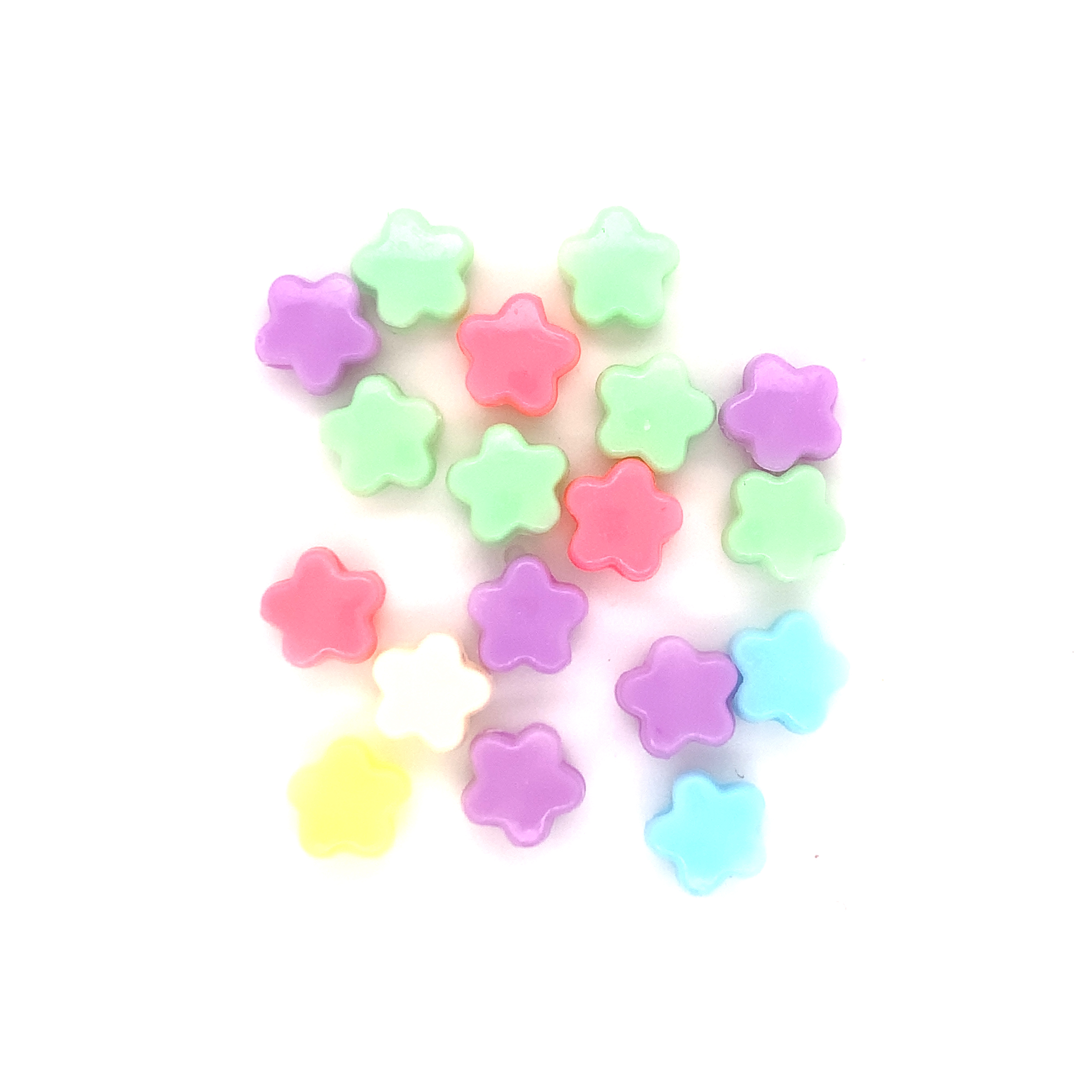 Multicolor Acrylic Flower Beads