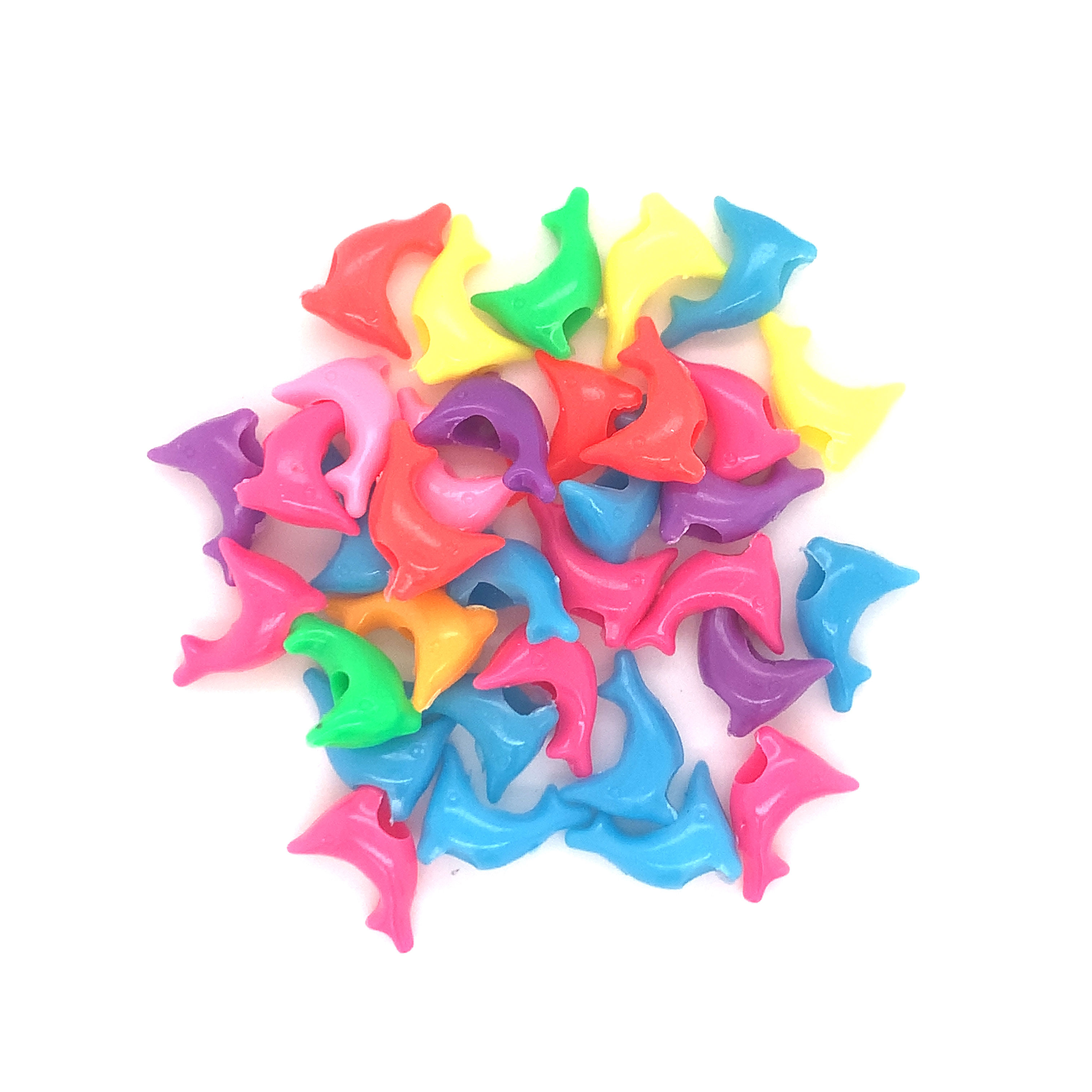 Multicolor Acrylic Dolphin Beads