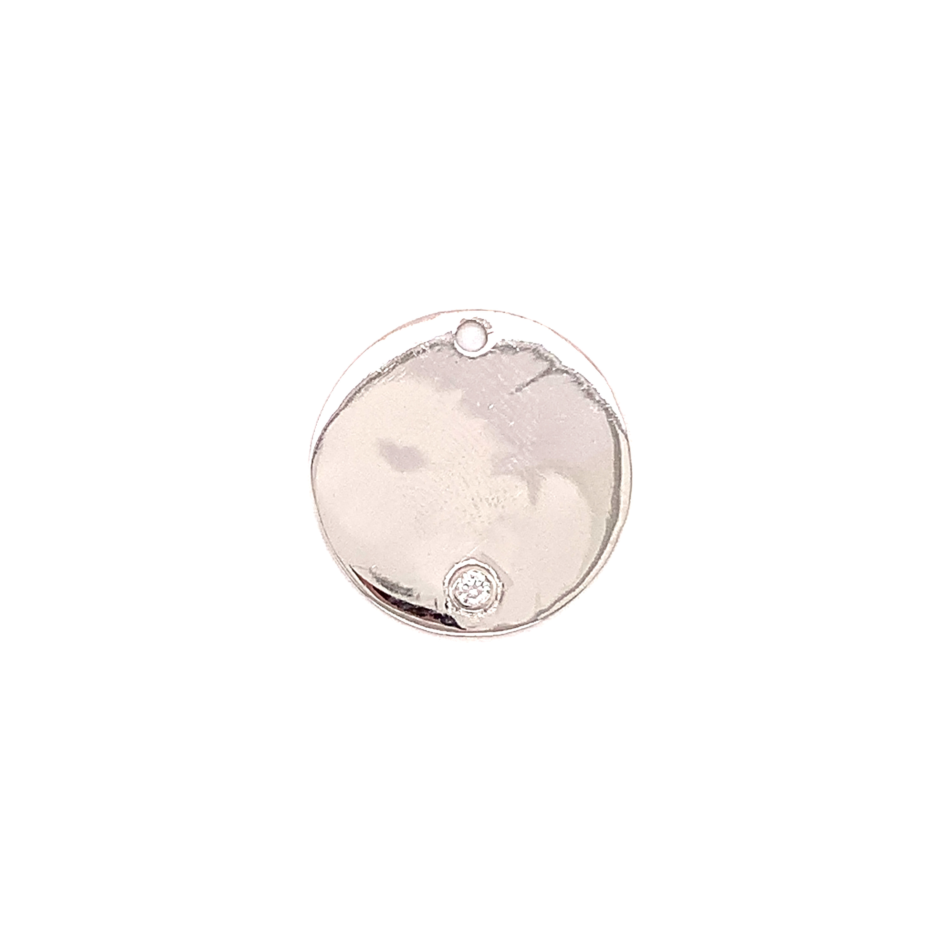 CZ Engravable Round Stamp - Sterling Silver