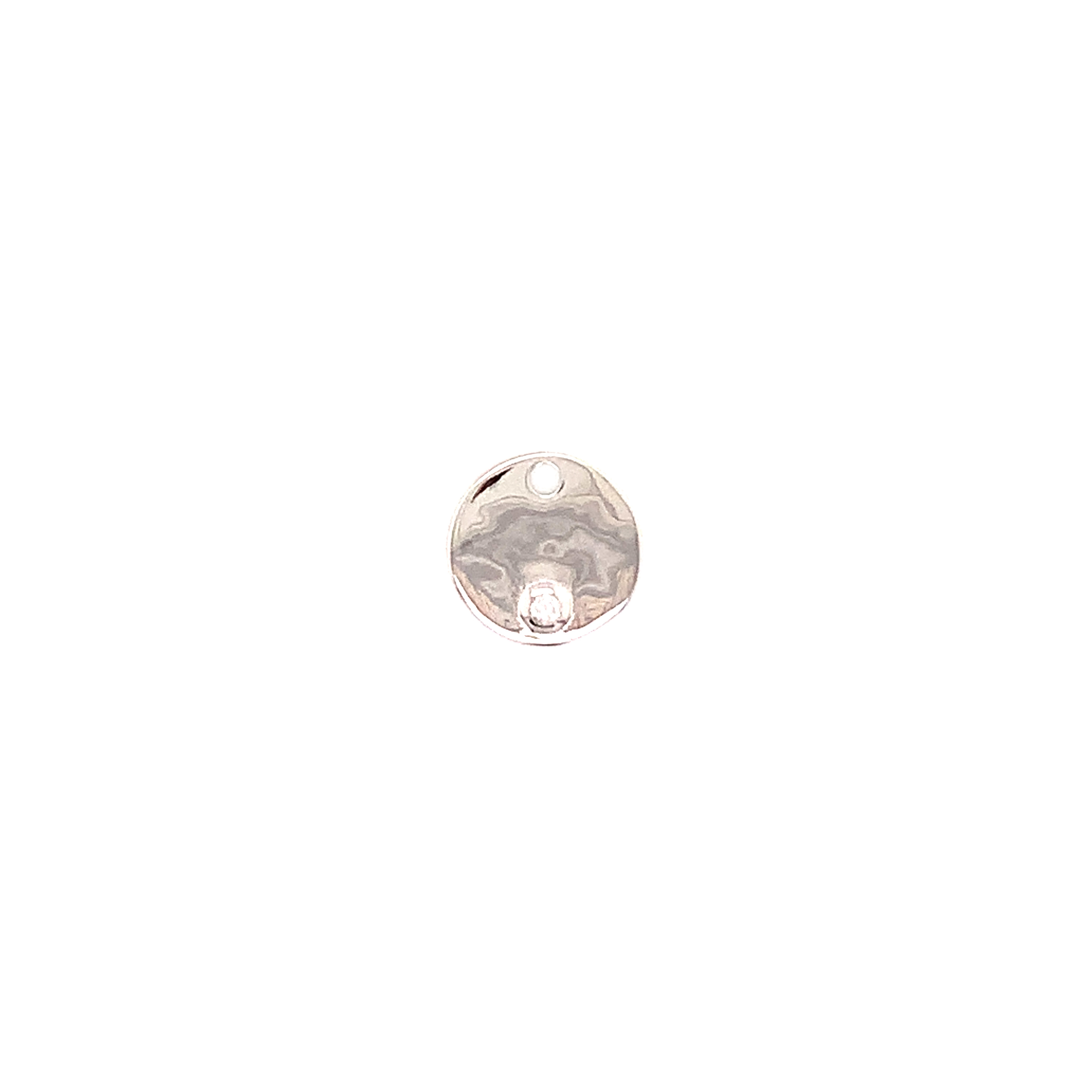 CZ 10mm Engravable Round Stamp - Sterling Silver