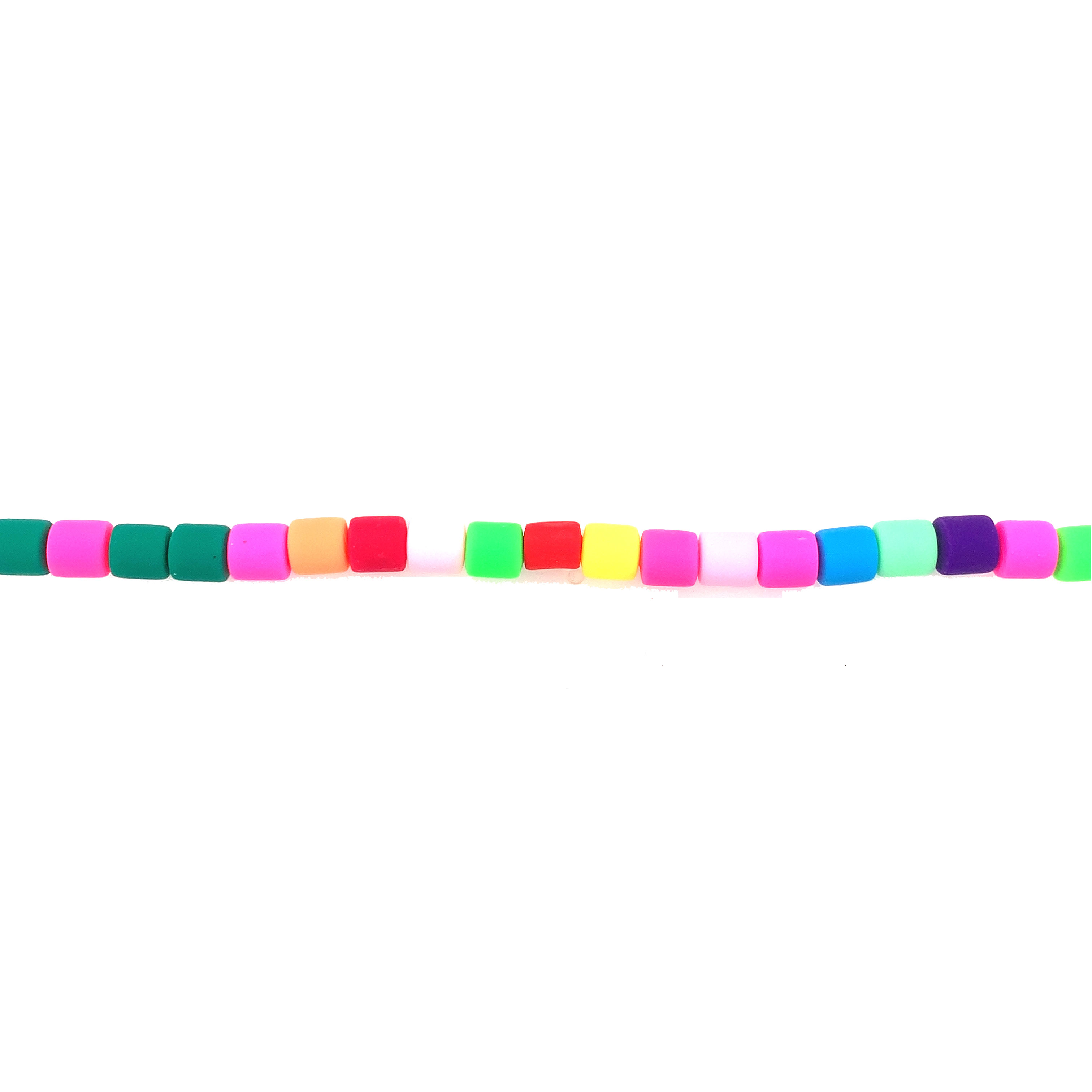 6mm Multicolor Clay Tube Beads