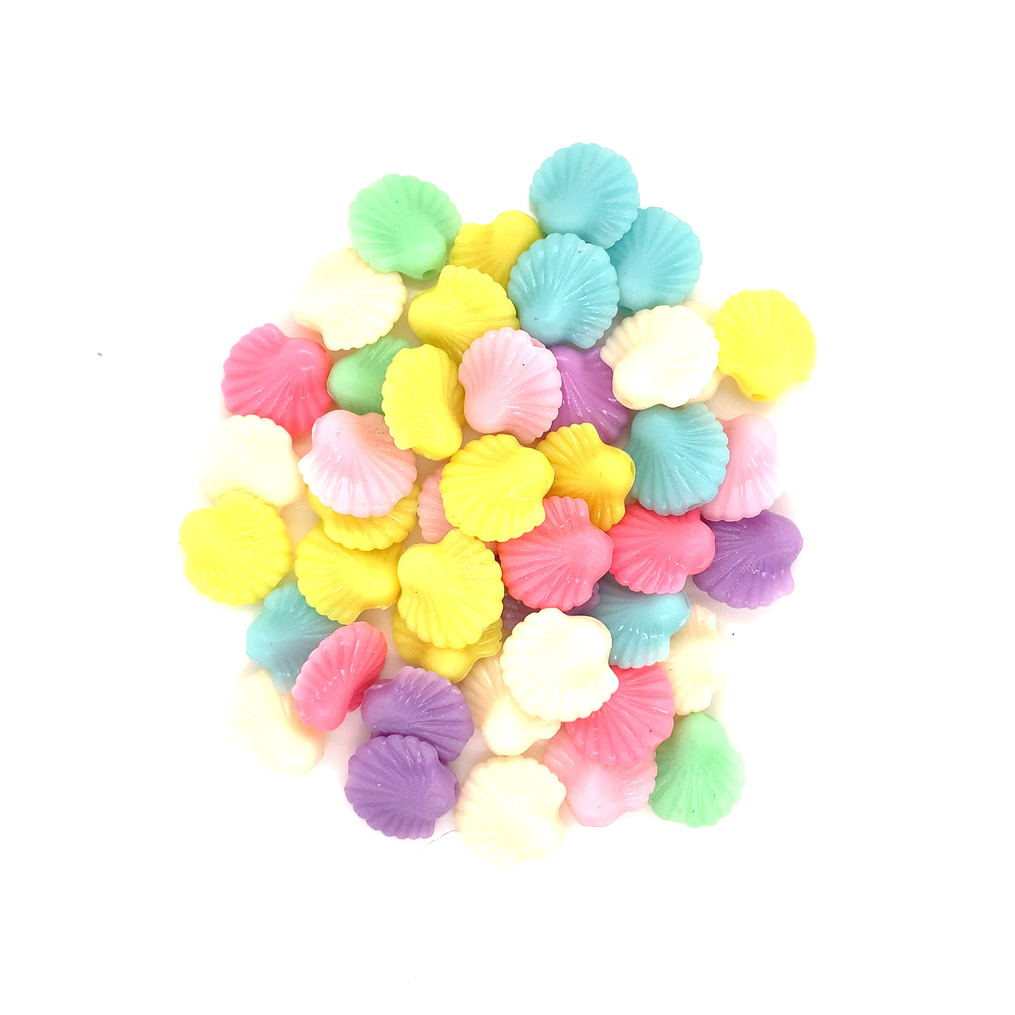 Multicolor Acrylic Shell Beads