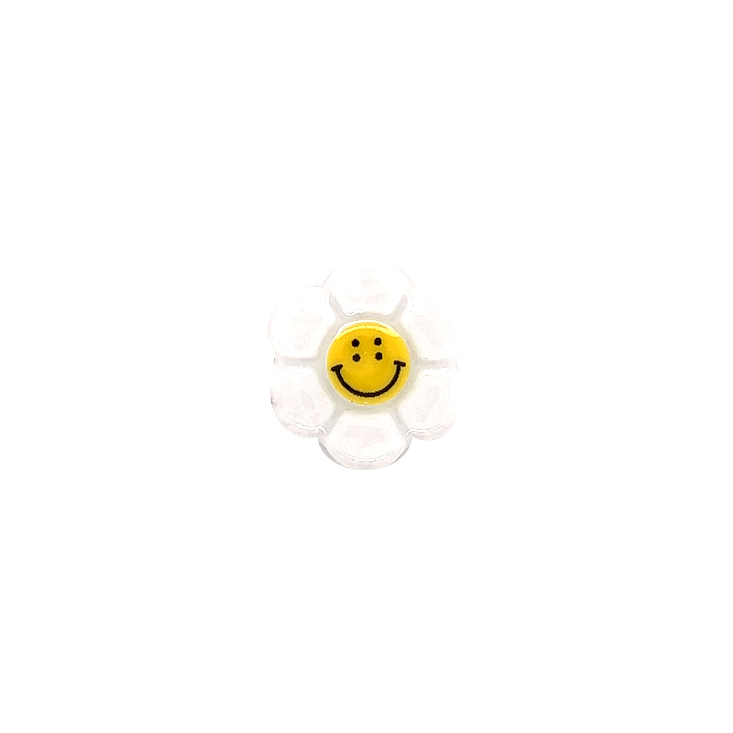 17mm Ceramic Smiley Flower Bead