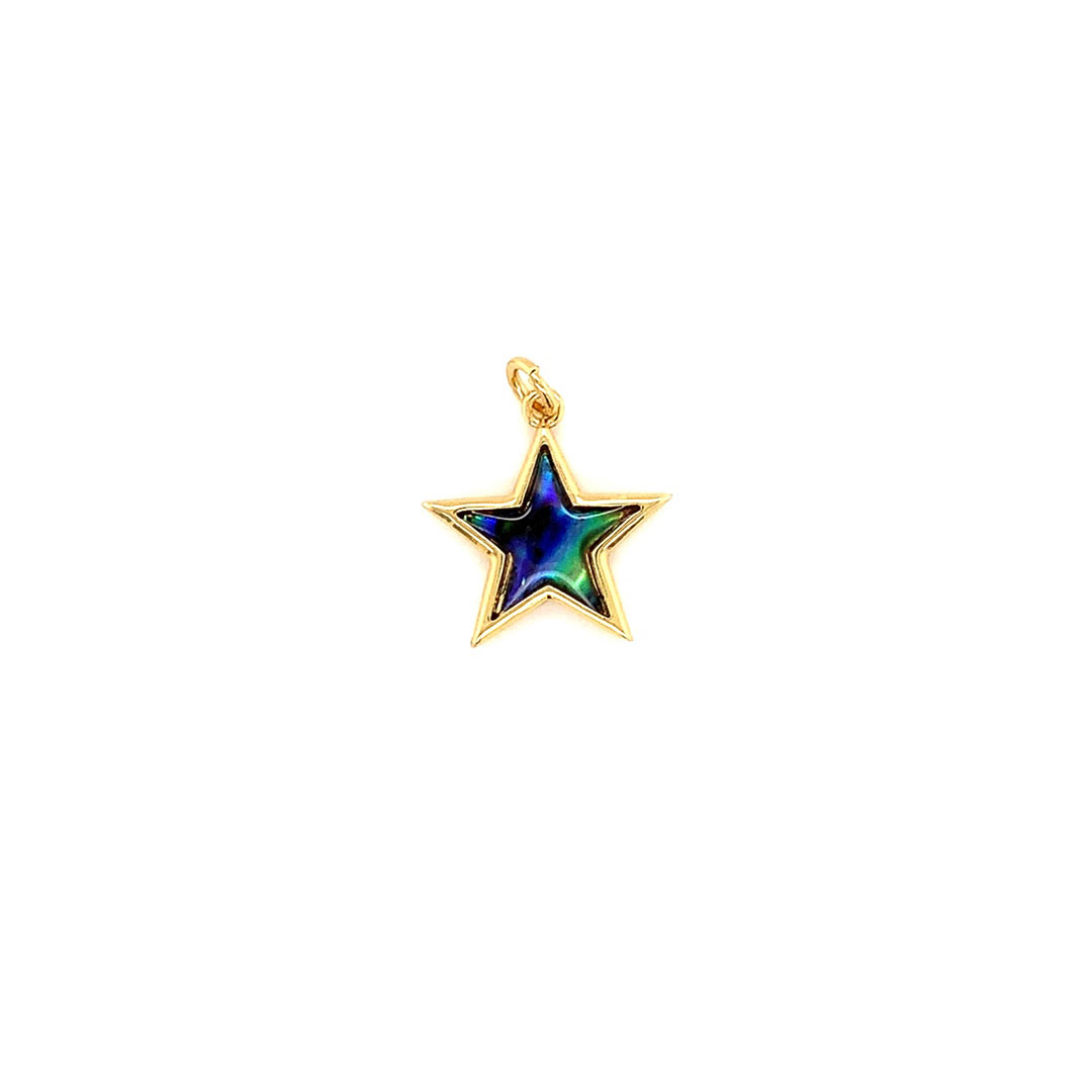 CZ Abalone Star Charm - Gold Plated
