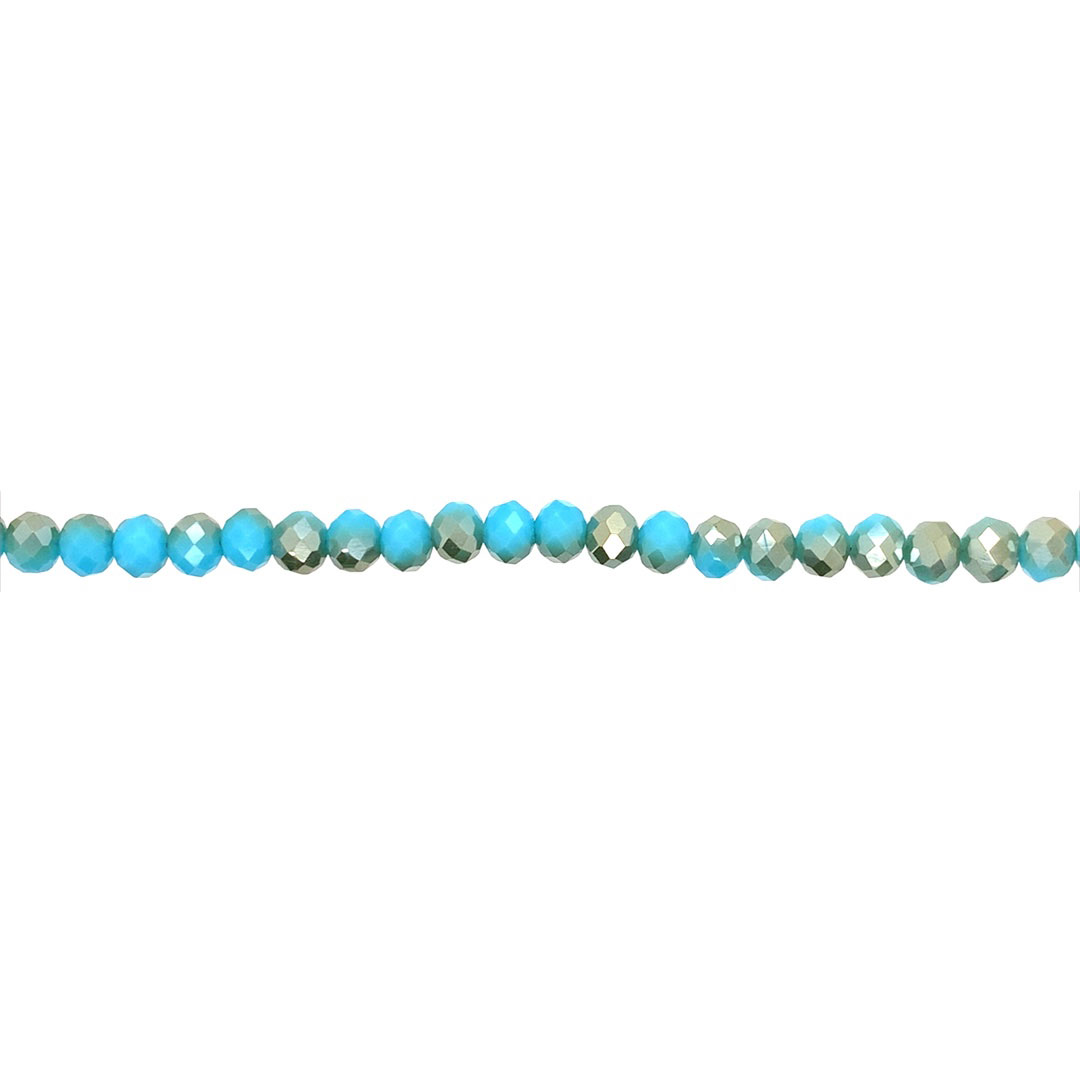 4x6mm Sea Blue Crystal - Rondelle