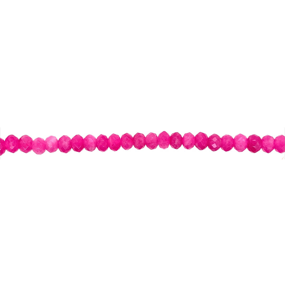 4x6mm Hot Pink Dyed Jade - Rondelles