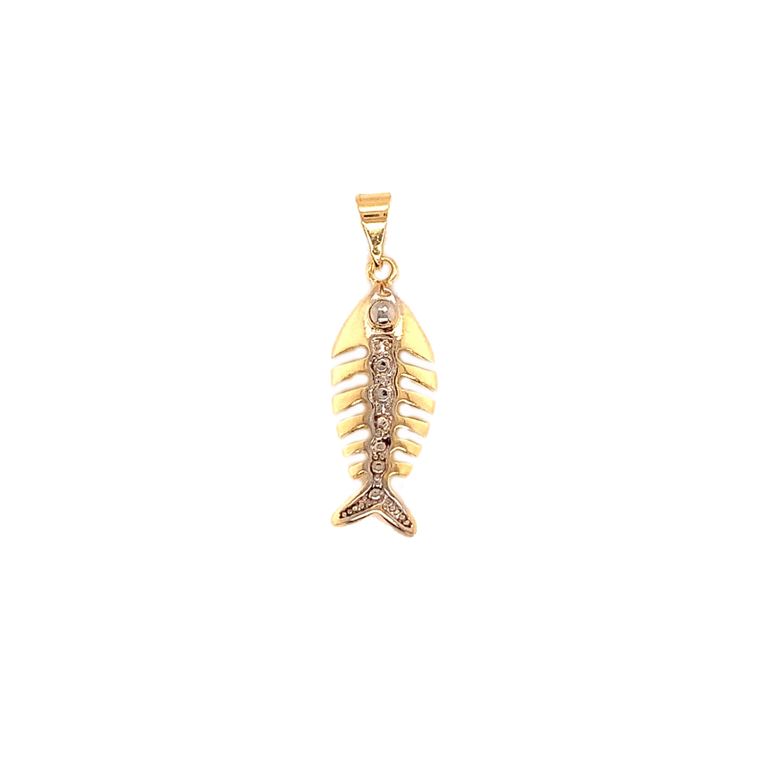 Gold Filled Two Tone Fish Pendant