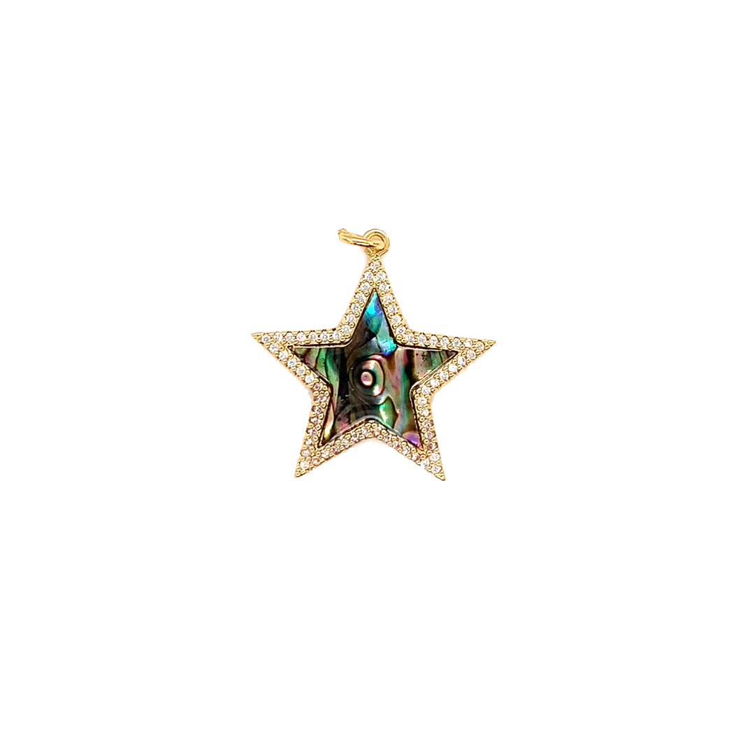 Abalone Star Charm - Gold Plated