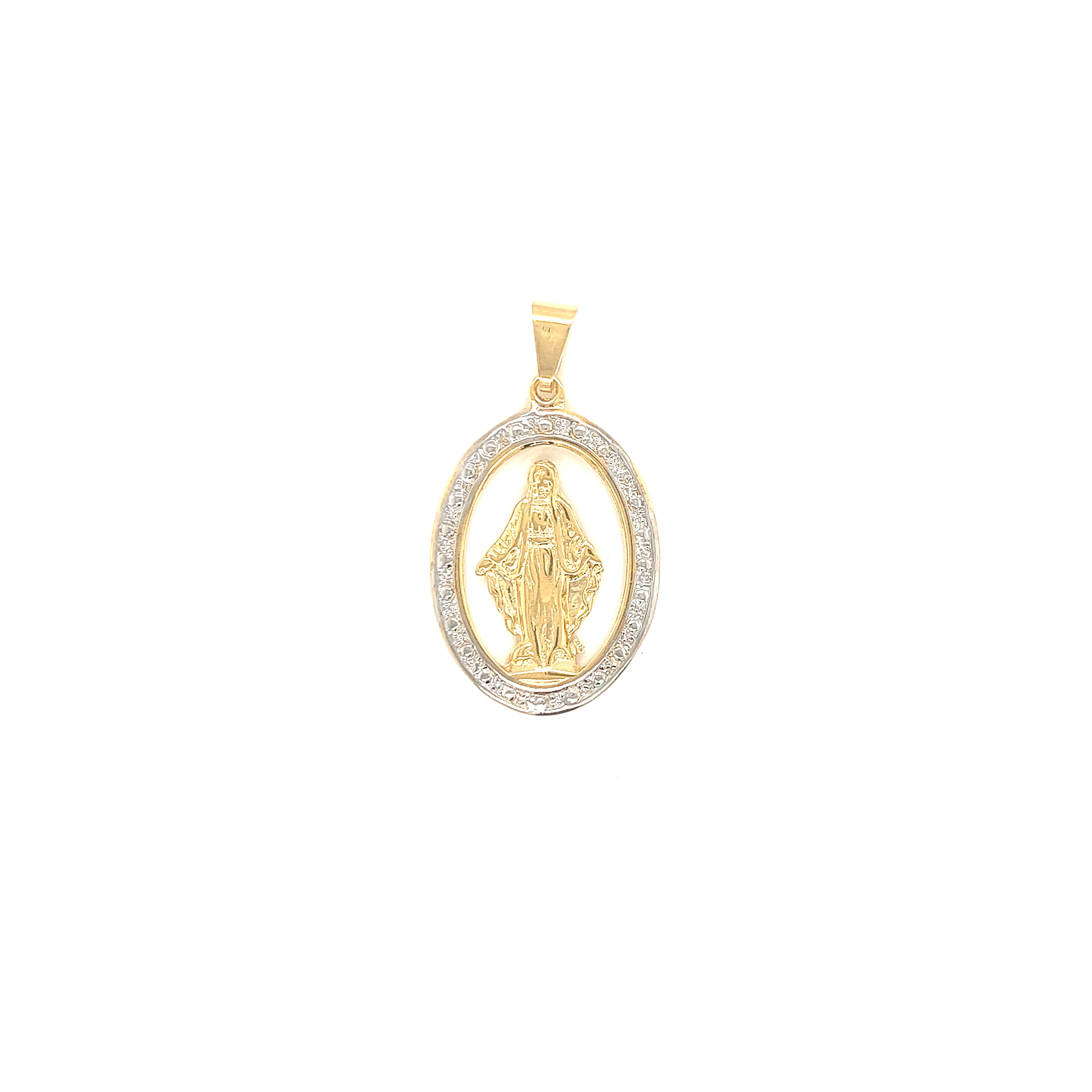 Two Tone Virgin Mary Pendant - Gold Filled