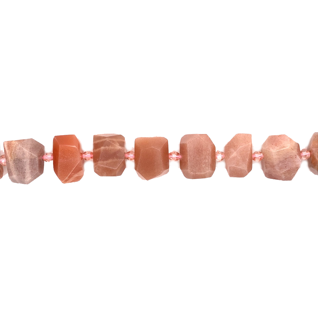 13x17mm Orange Moonstone Nuggets - Faceted