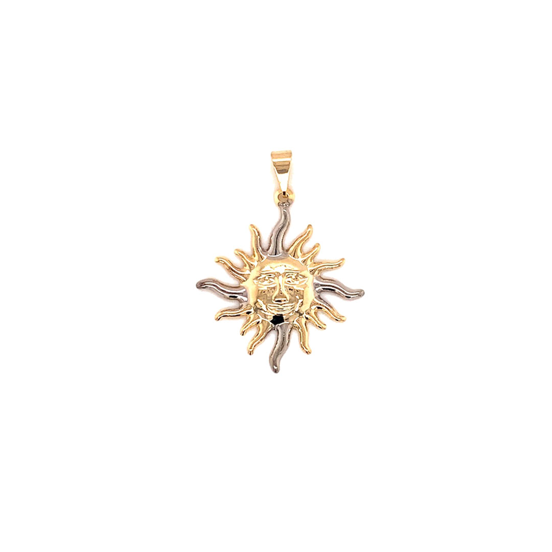 Two Tone Sun Pendant - Gold Filled