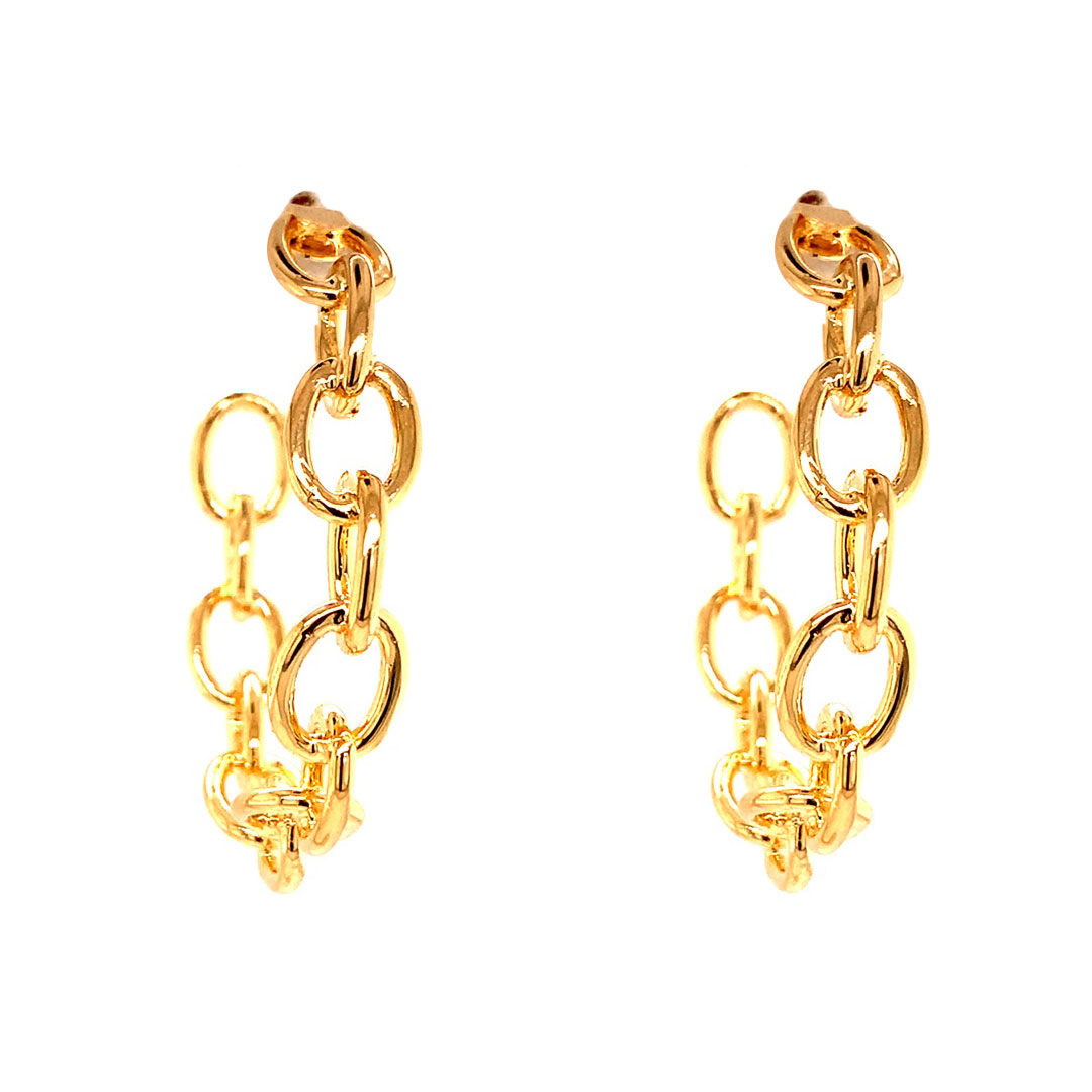 Chain Link Hoops - Gold Filled
