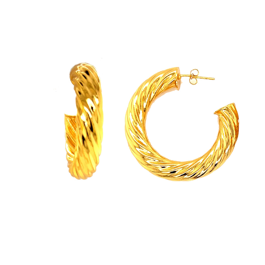 8mm x 38mm Hoops - Gold Filled