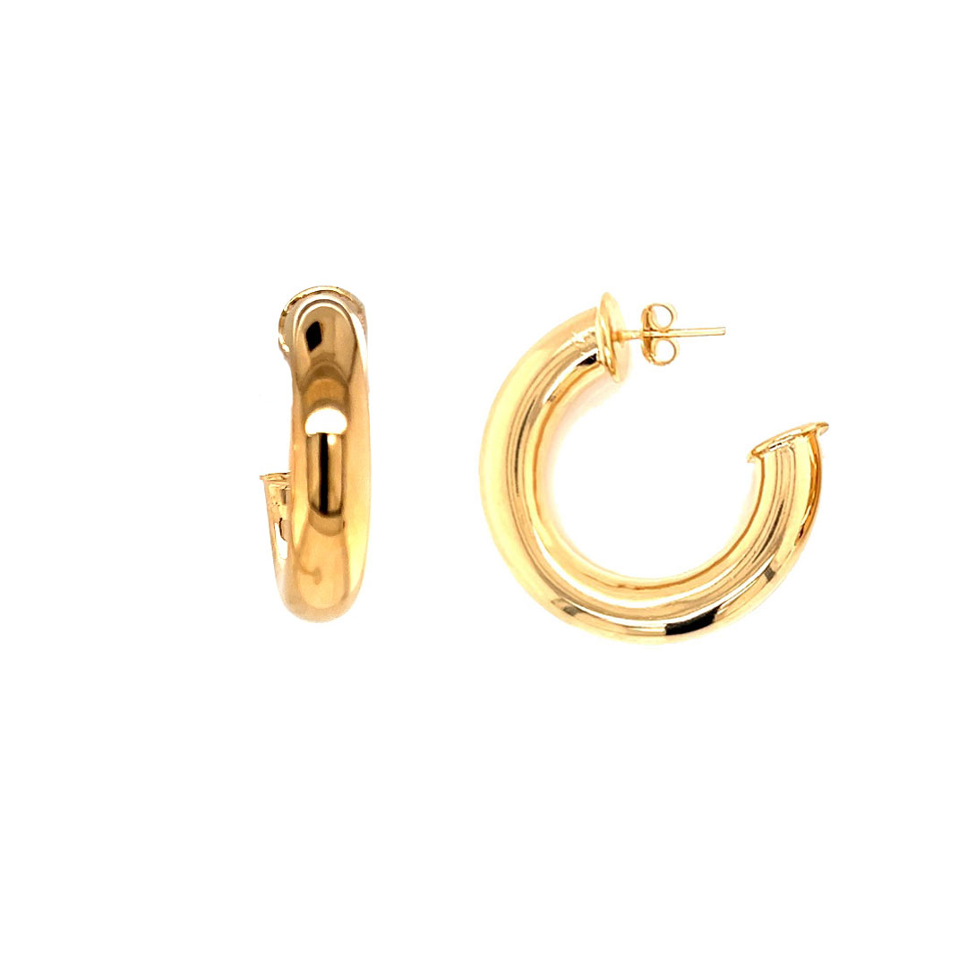 9mm x 34mm Hoops - Gold Filled