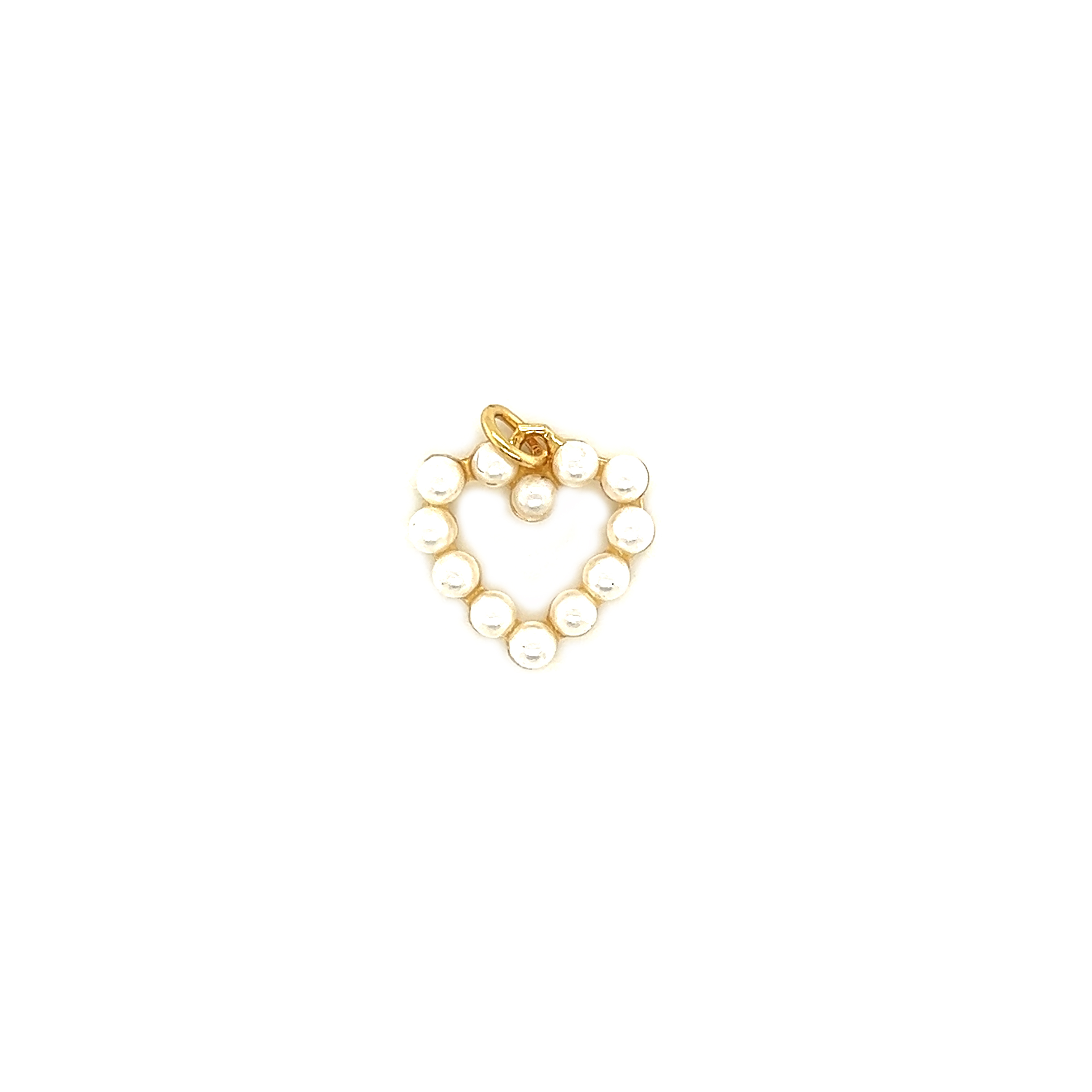 Pearl Heart Charm - Gold Plated