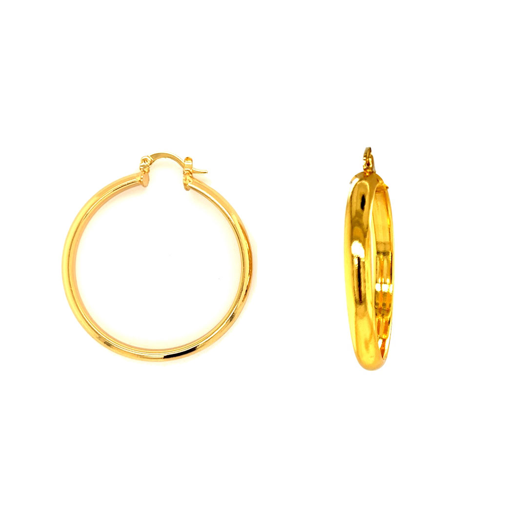 6mm x 40mm Hoops - Gold Filled