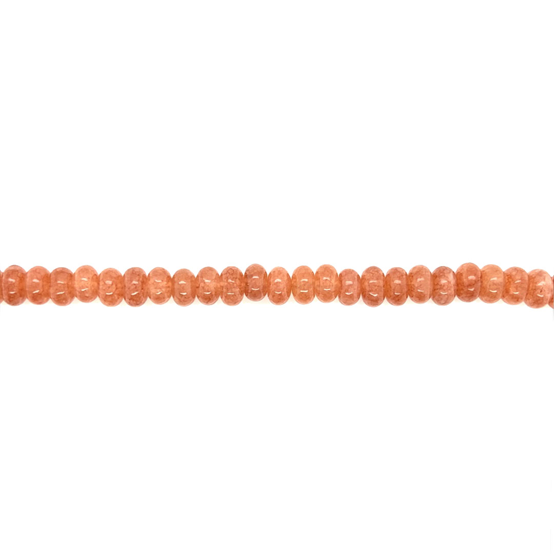 5mm x 9mm Autumn Peach Jade - Rondelles