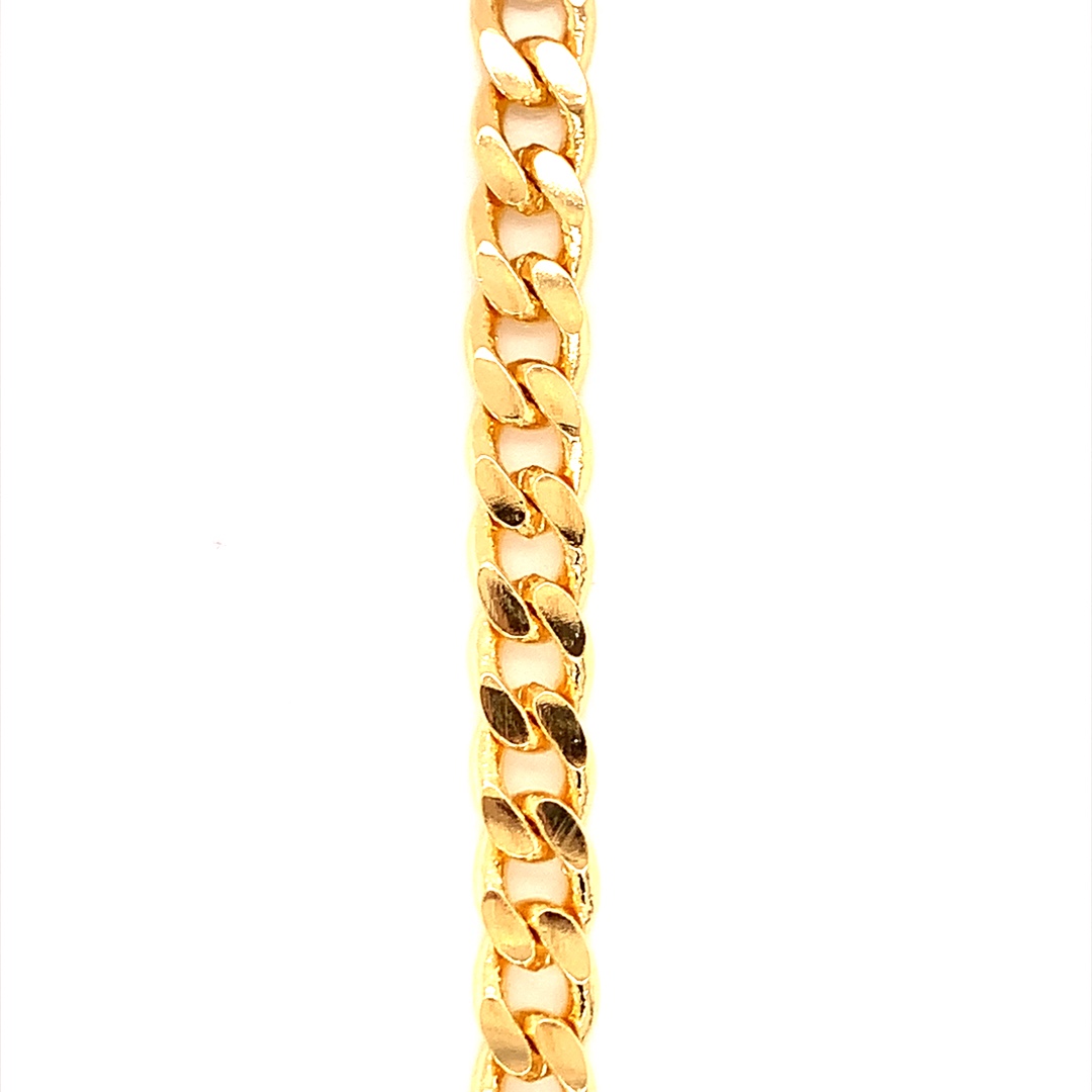 22" 7mm Curb Link Chain - Gold Filled
