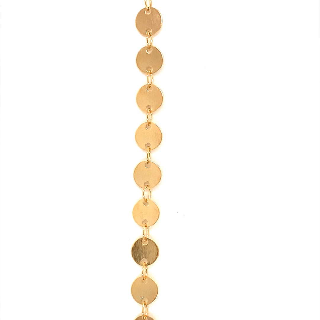 15.5" 6mm Disc Necklace - Gold Filled
