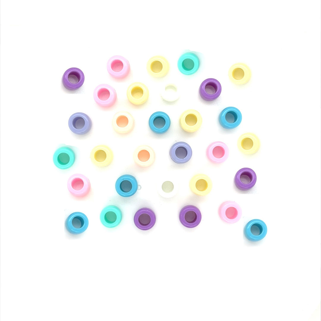 8mm Multicolor Pastel Acrylic Pony Beads