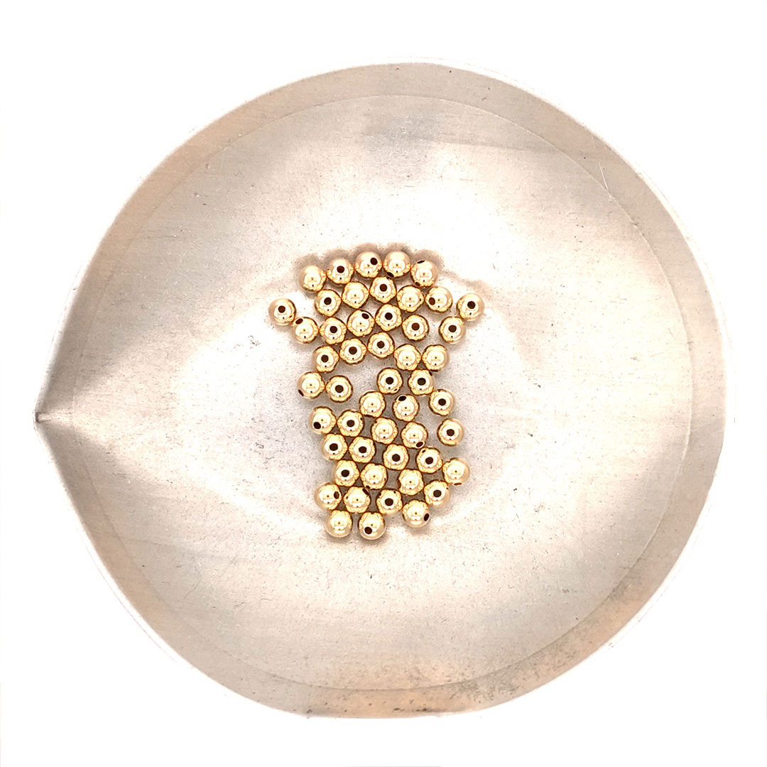 5mm 14K Gold Filled Beads Hole Size: 1.4mm - Gold Filled - Pack of 50