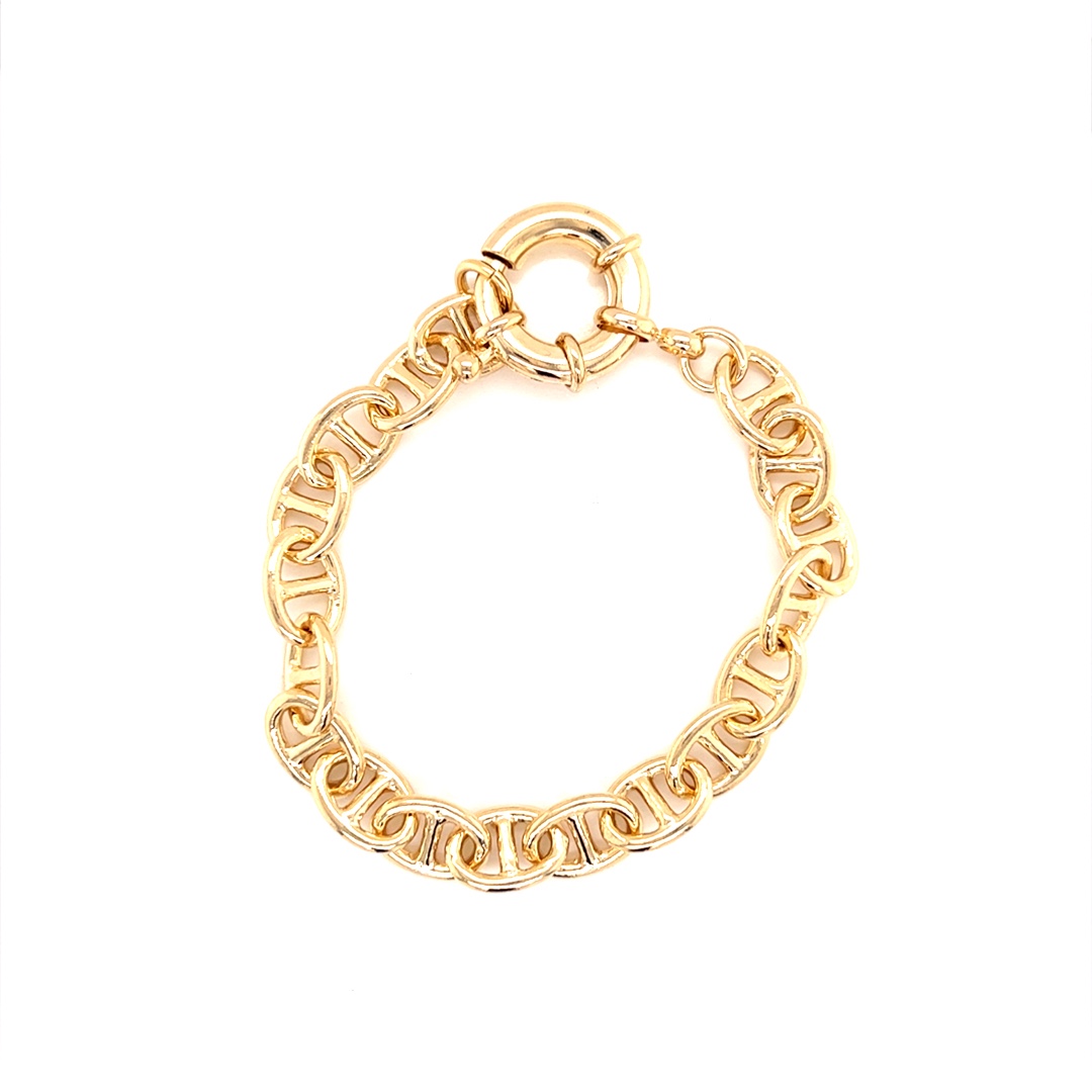 Link Bracelet with Bolt Ring Clasp - Gold Filled