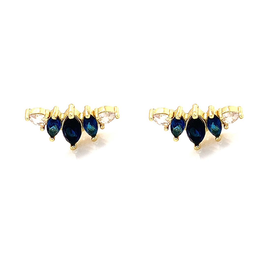 Sapphire CZ Stud - Gold Plated