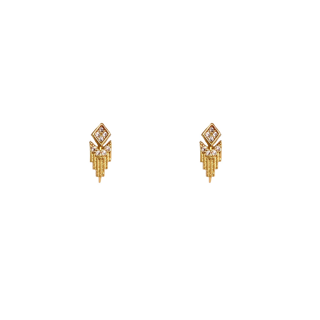 Clear CZ Stud - Gold Plated
