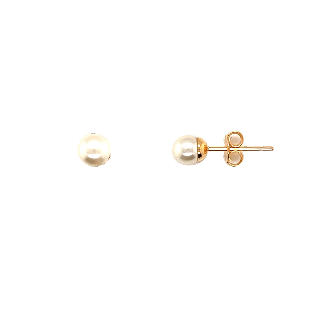 5mm Pearl Studs - Gold Filled
