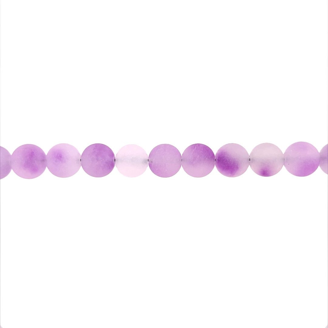 10mm Matte Lilac Dyed Jade - Round