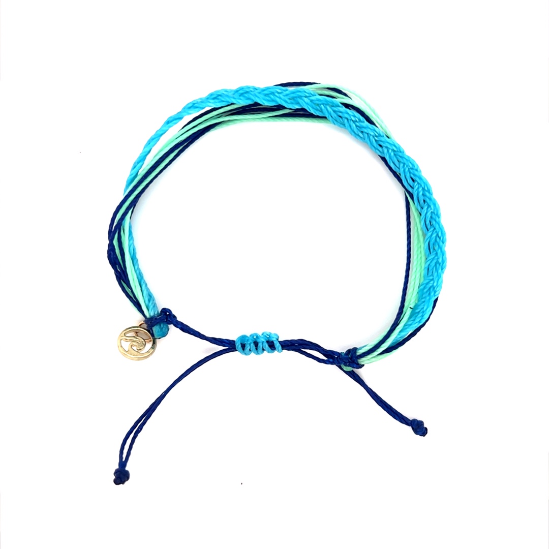 Blue Multi Cord Macrame Adjustable Bracelet