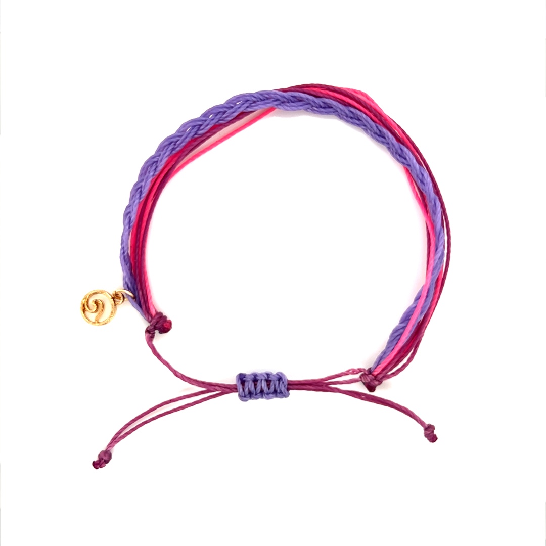 Purple Multi Cord Macrame Adjustable Bracelet