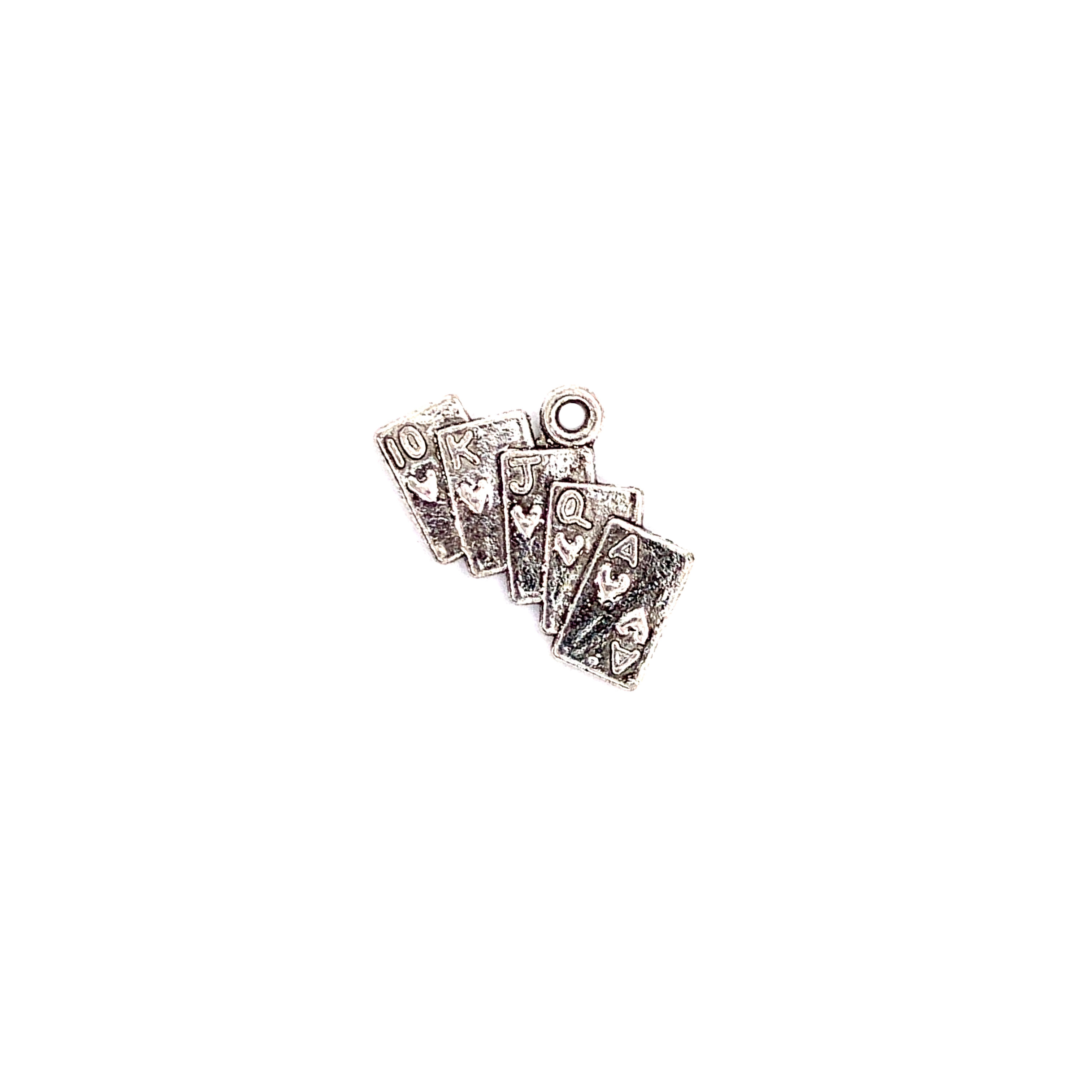 Playing Cards Charm - Silver Plated