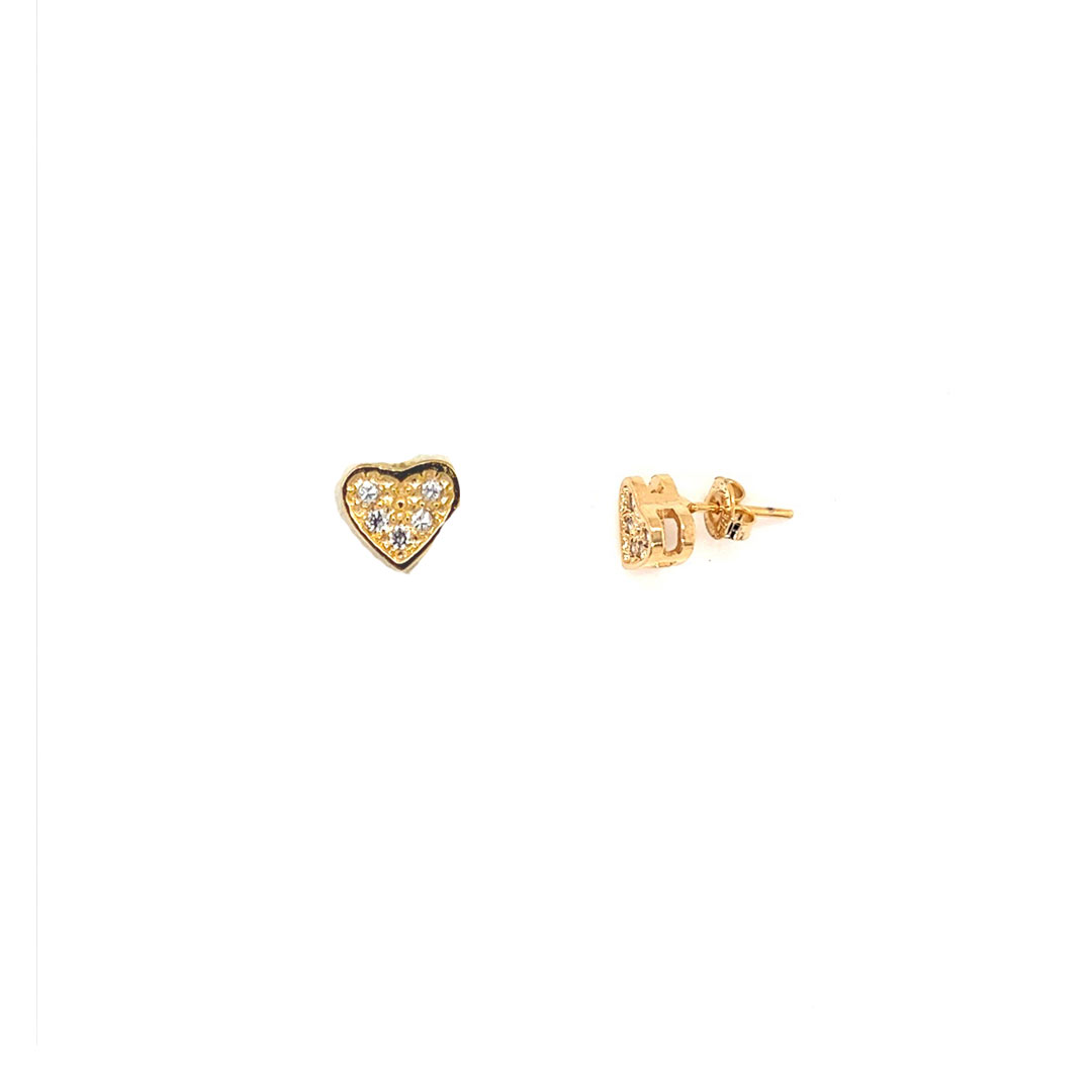CZ Heart Earrings - Gold Filled