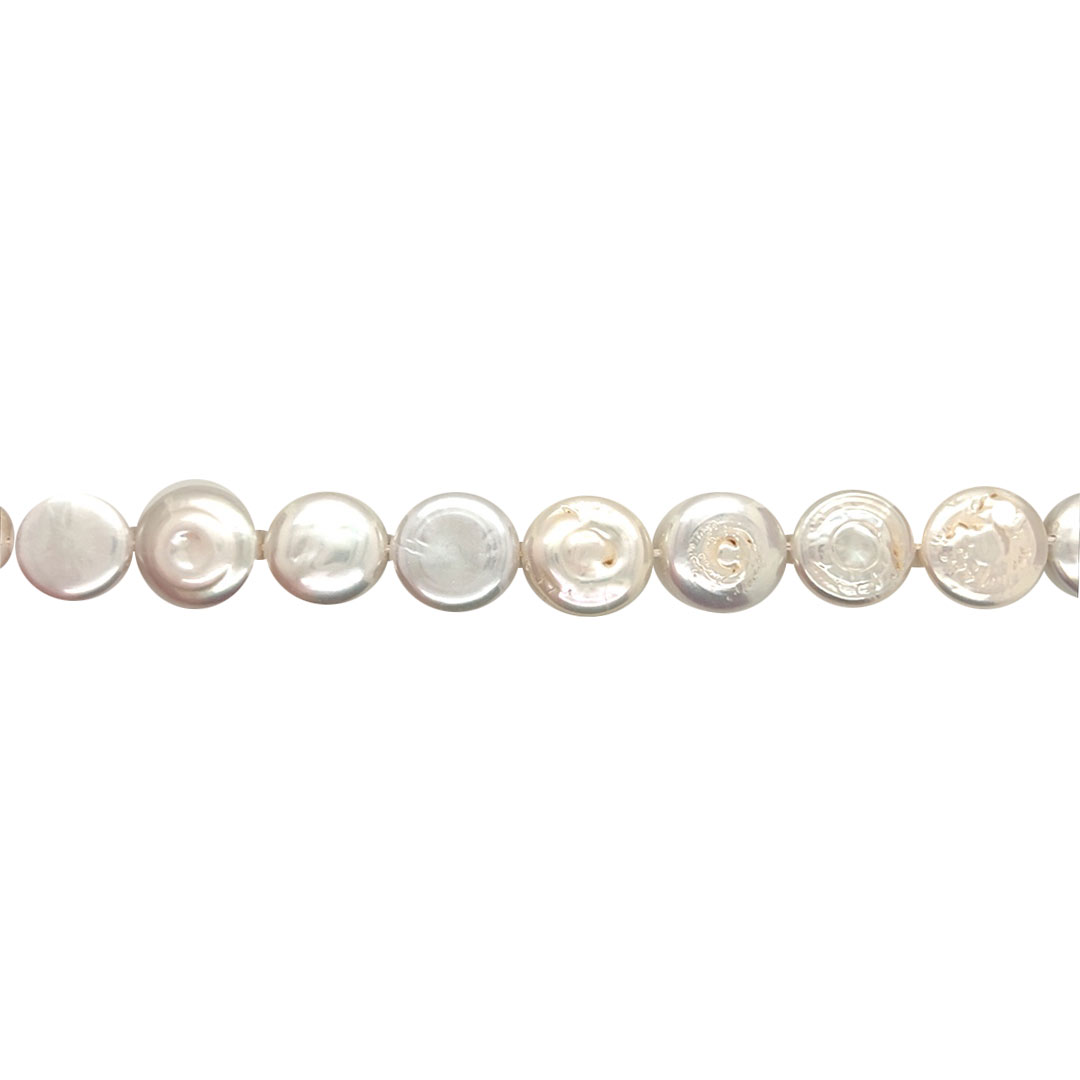 14mm Freshwater Pearl Coin Beads